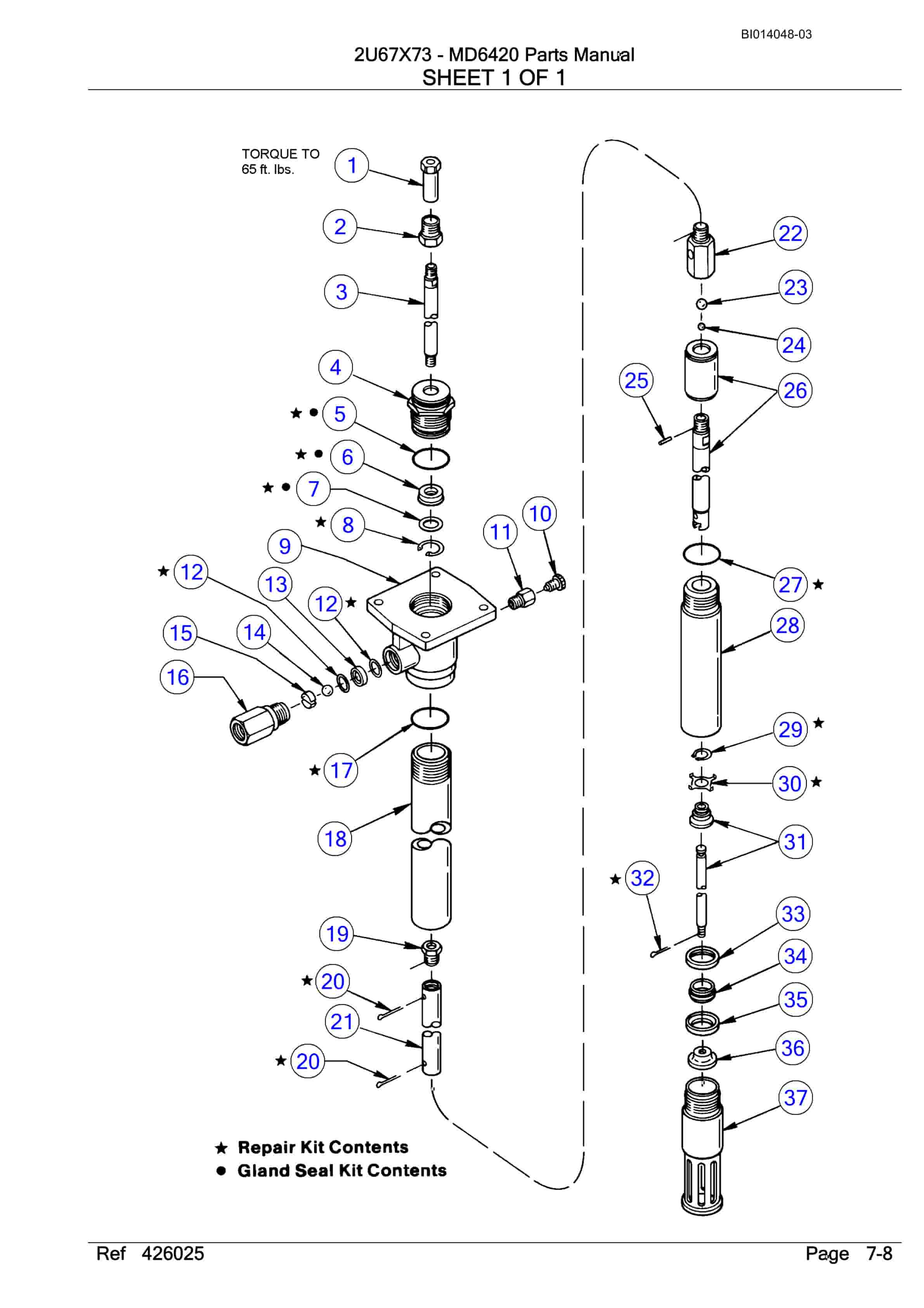 Caterpillar MD6420 Rotary Drill Parts Manual BI014048-03-3