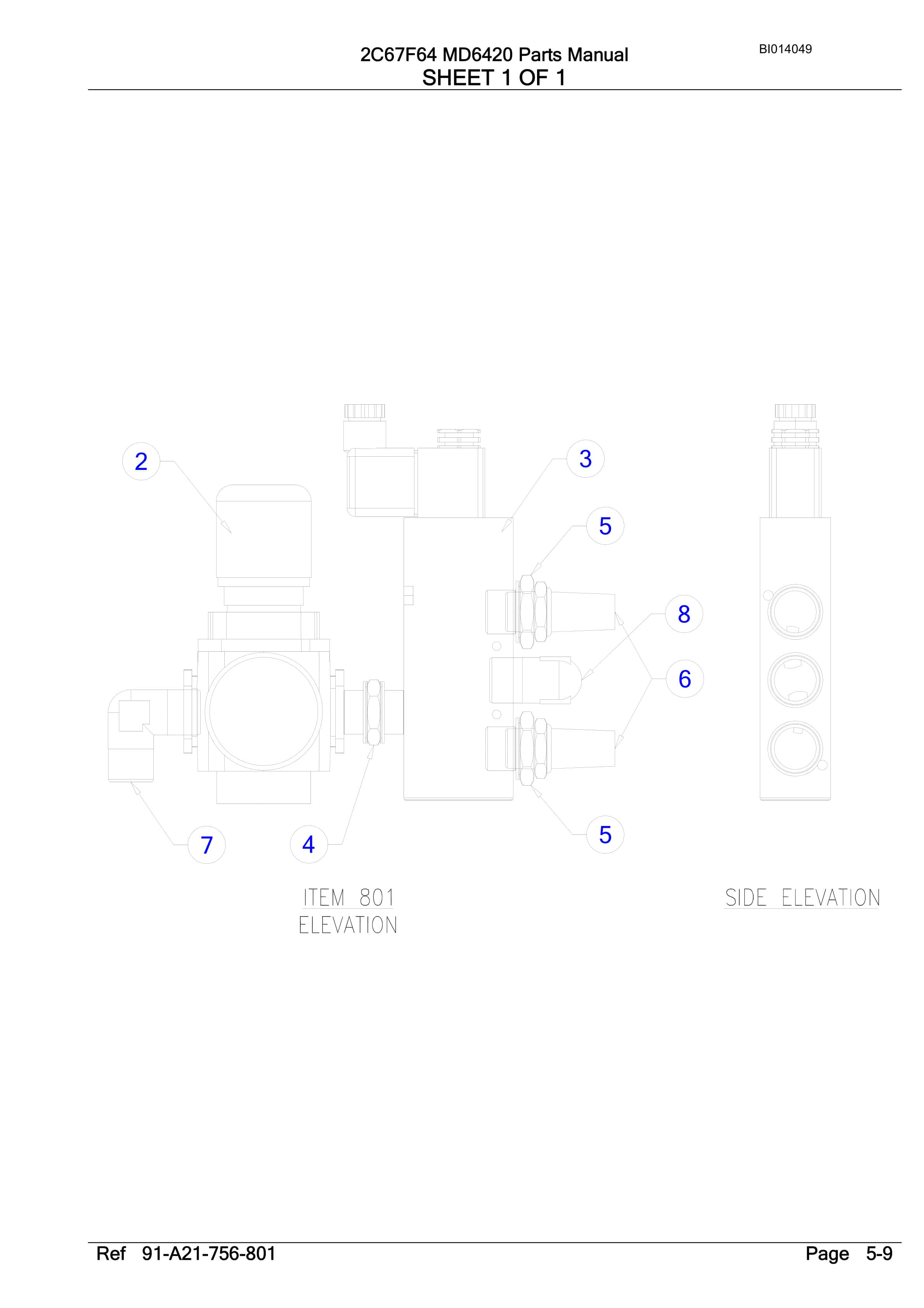 Caterpillar MD6420 Rotary Drill Parts Manual BI014049-2