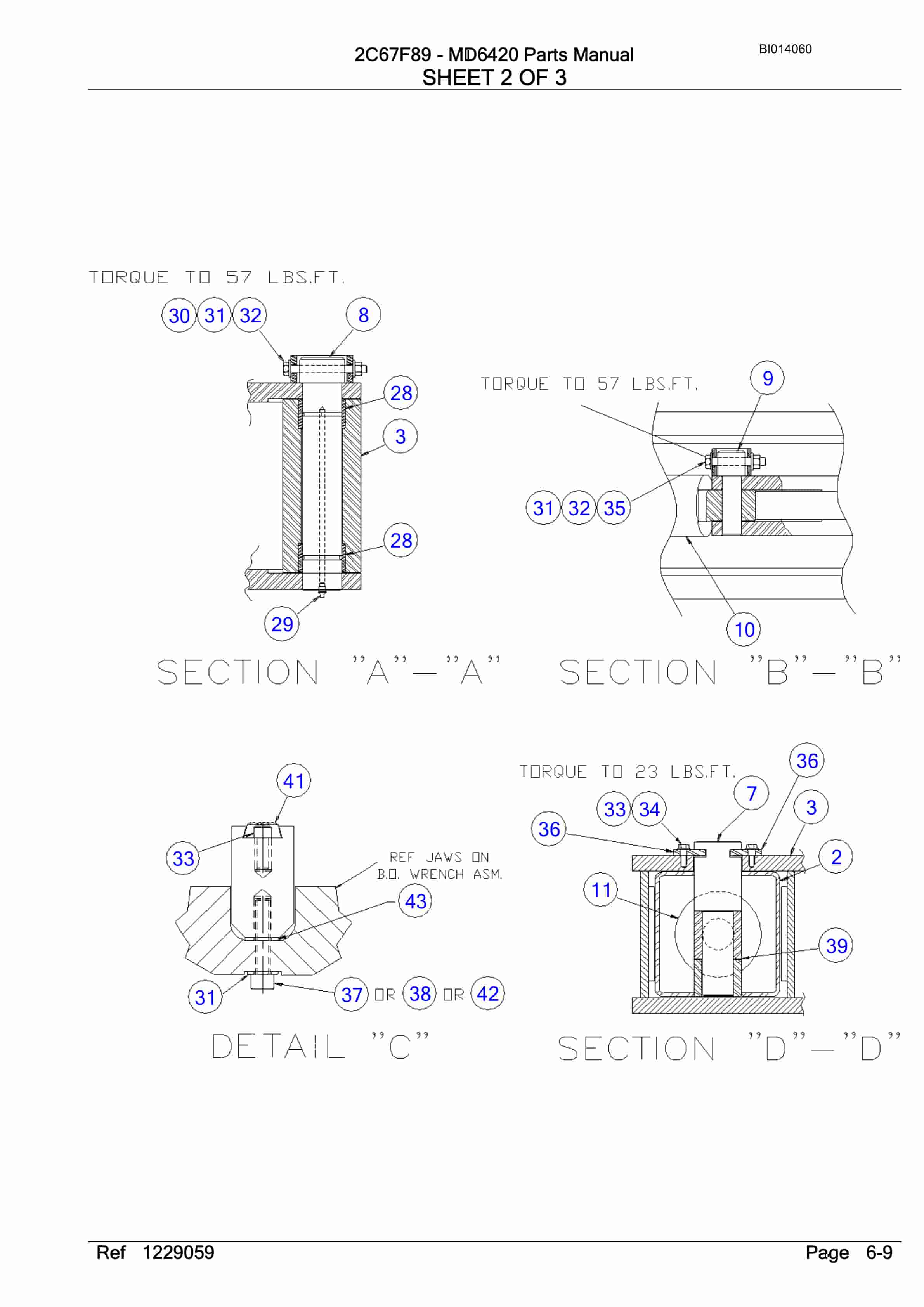 Caterpillar MD6420 Rotary Drill Parts Manual BI014060-2