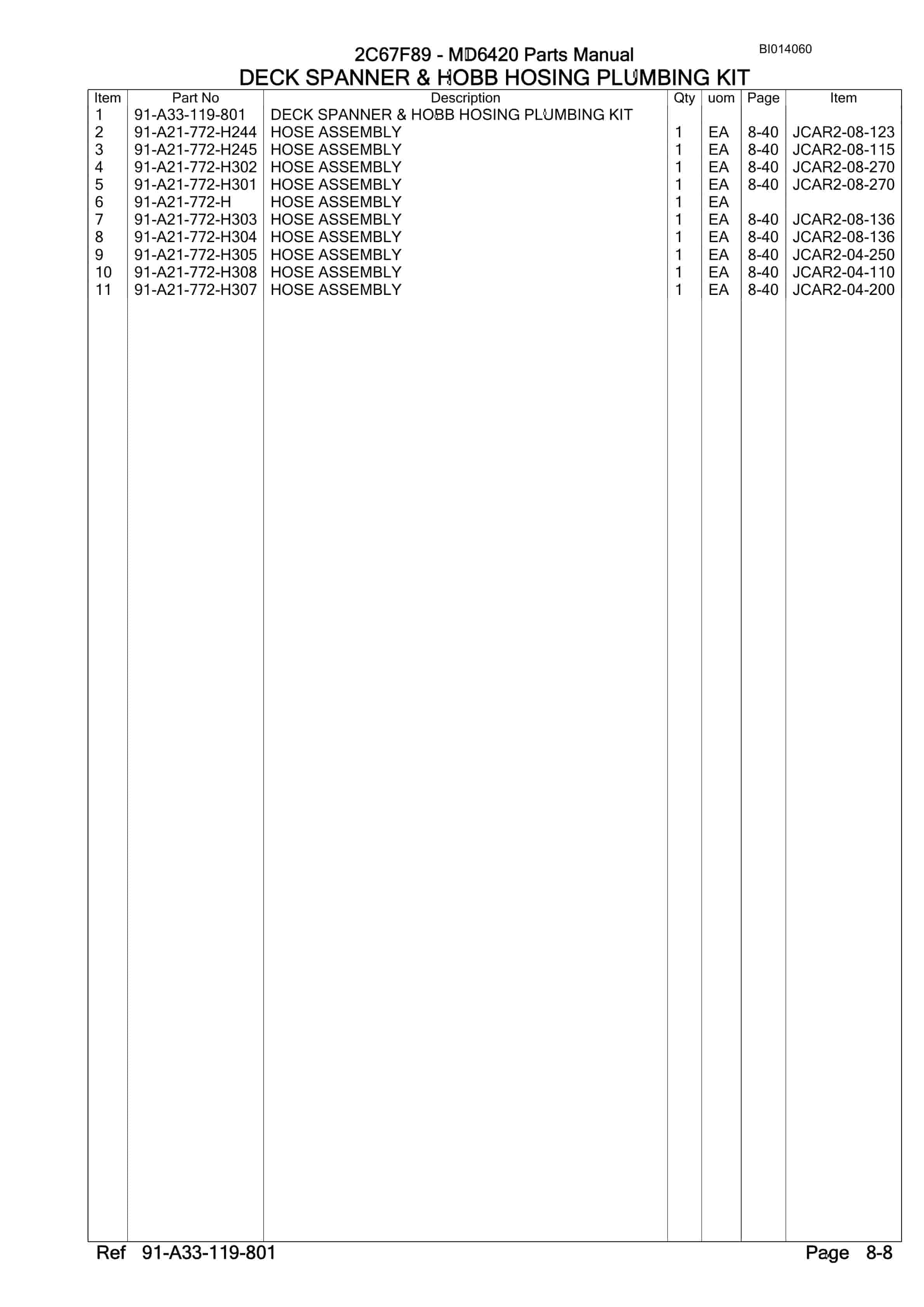 Caterpillar MD6420 Rotary Drill Parts Manual BI014060-3