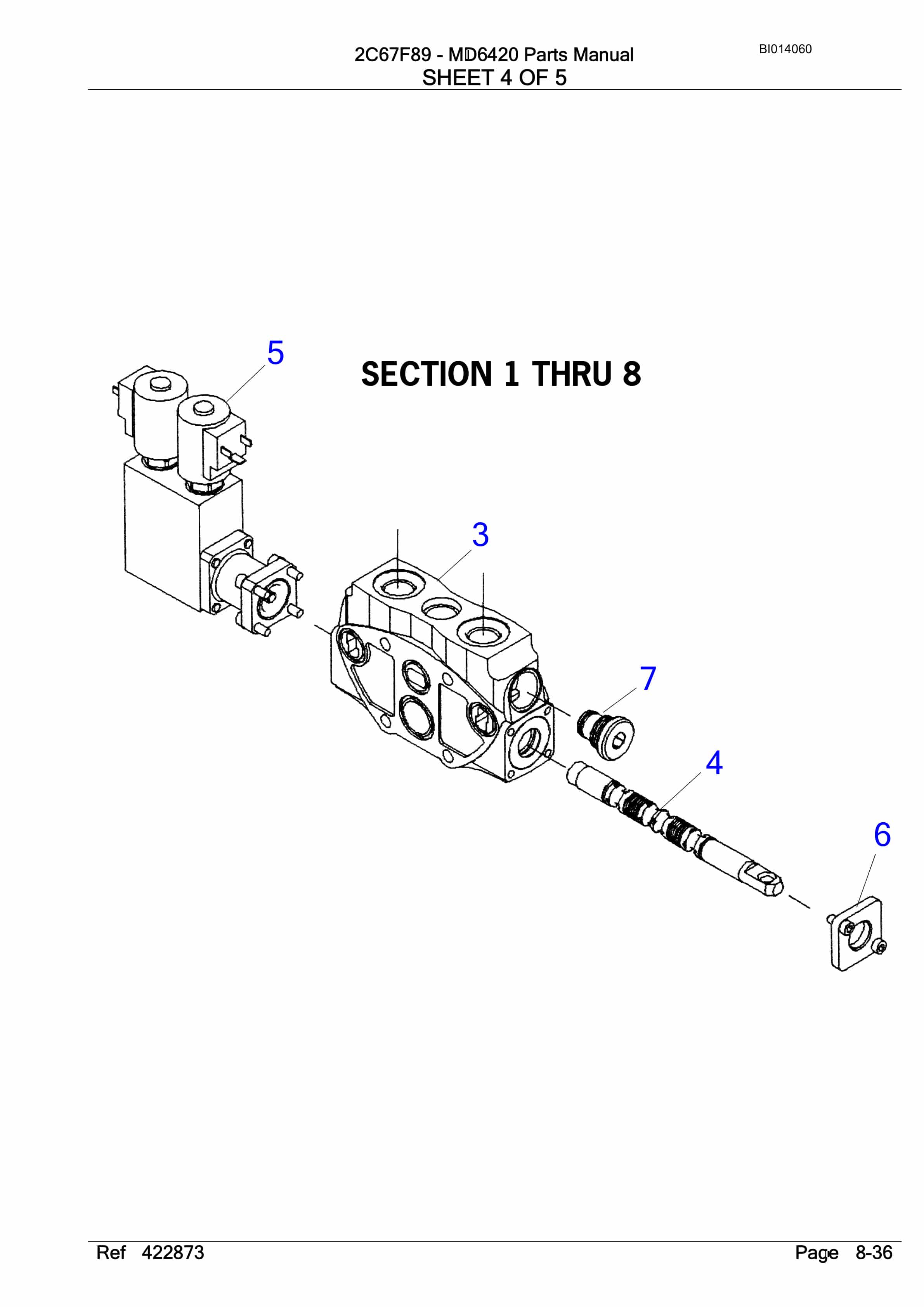 Caterpillar MD6420 Rotary Drill Parts Manual BI014060-4