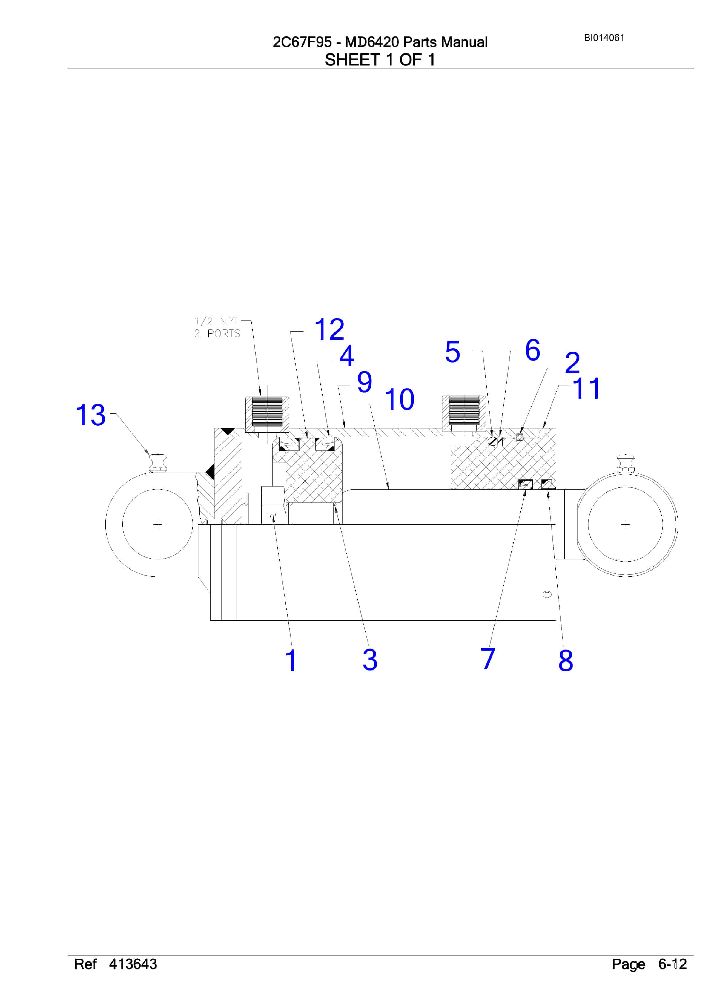 Caterpillar MD6420 Rotary Drill Parts Manual BI014061-2