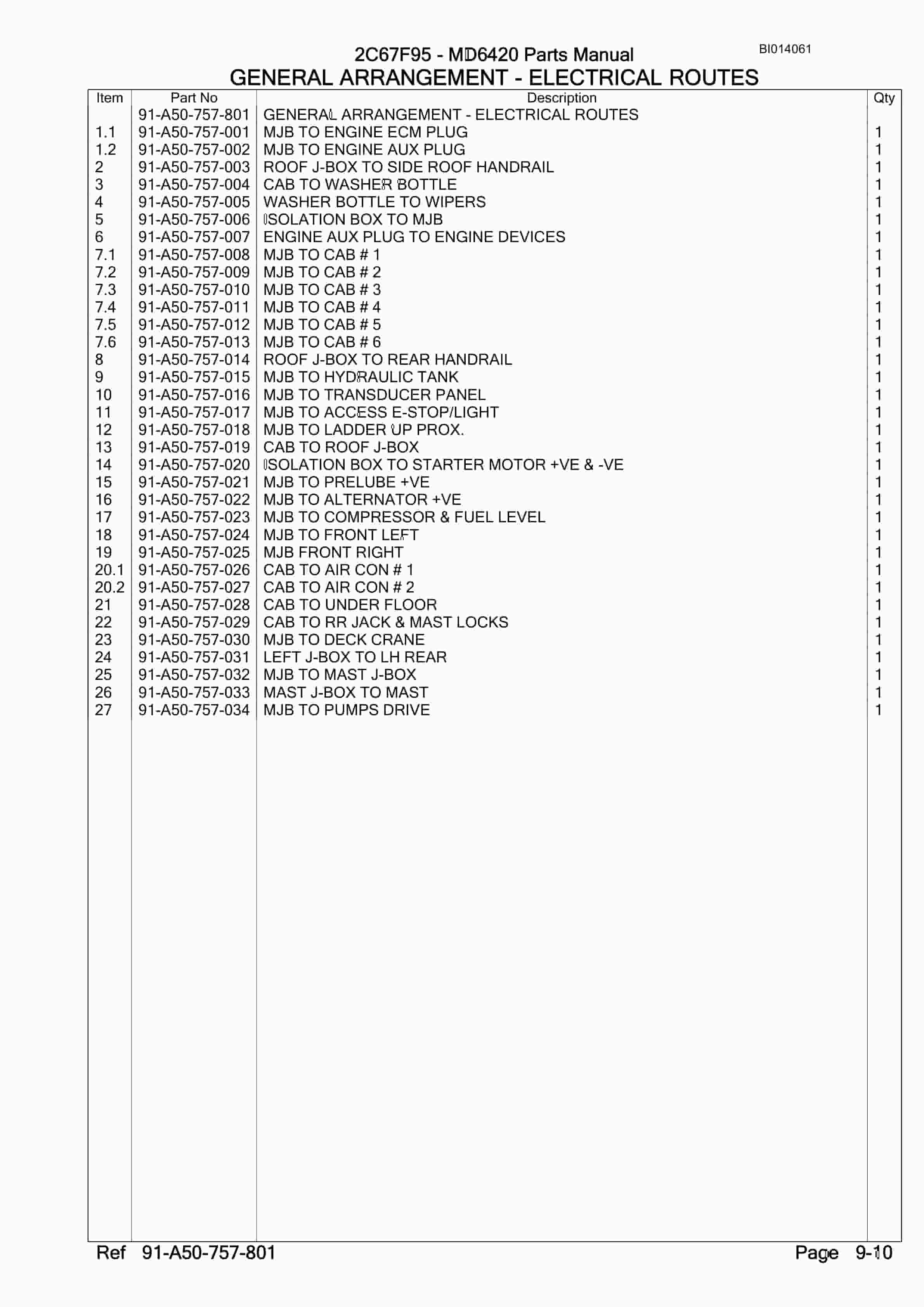 Caterpillar MD6420 Rotary Drill Parts Manual BI014061-5