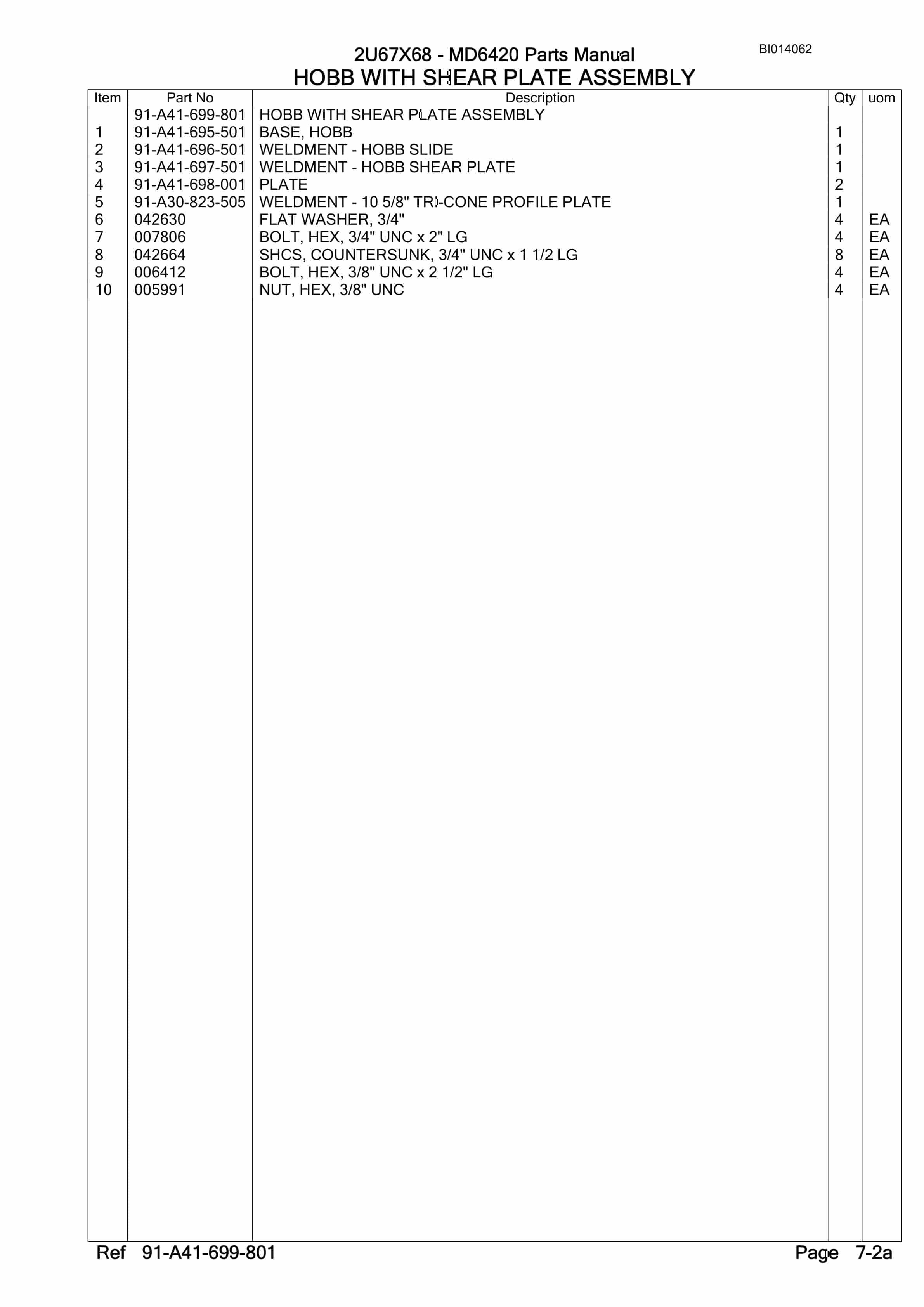 Caterpillar MD6420 Rotary Drill Parts Manual BI014062-3