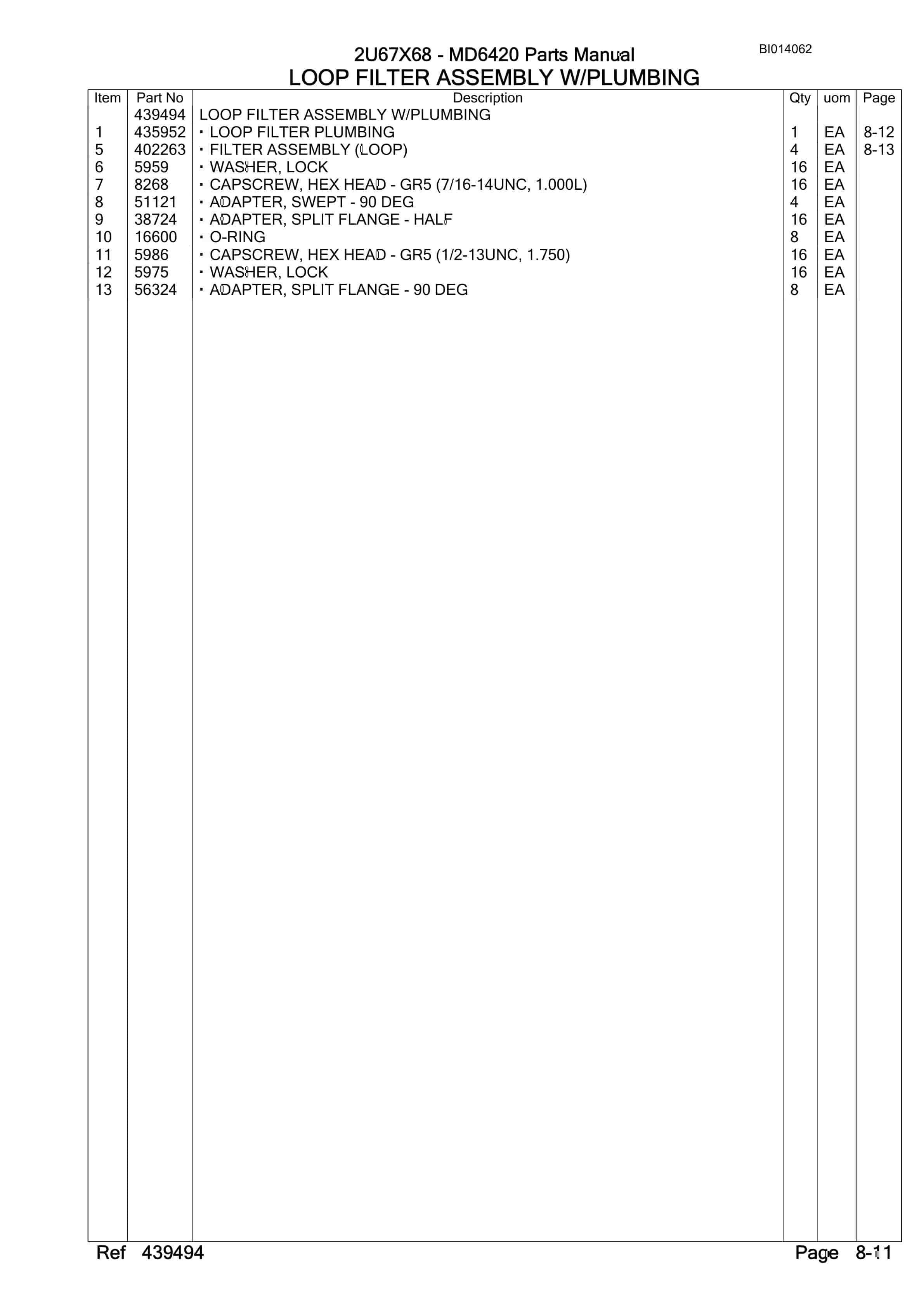 Caterpillar MD6420 Rotary Drill Parts Manual BI014062-4