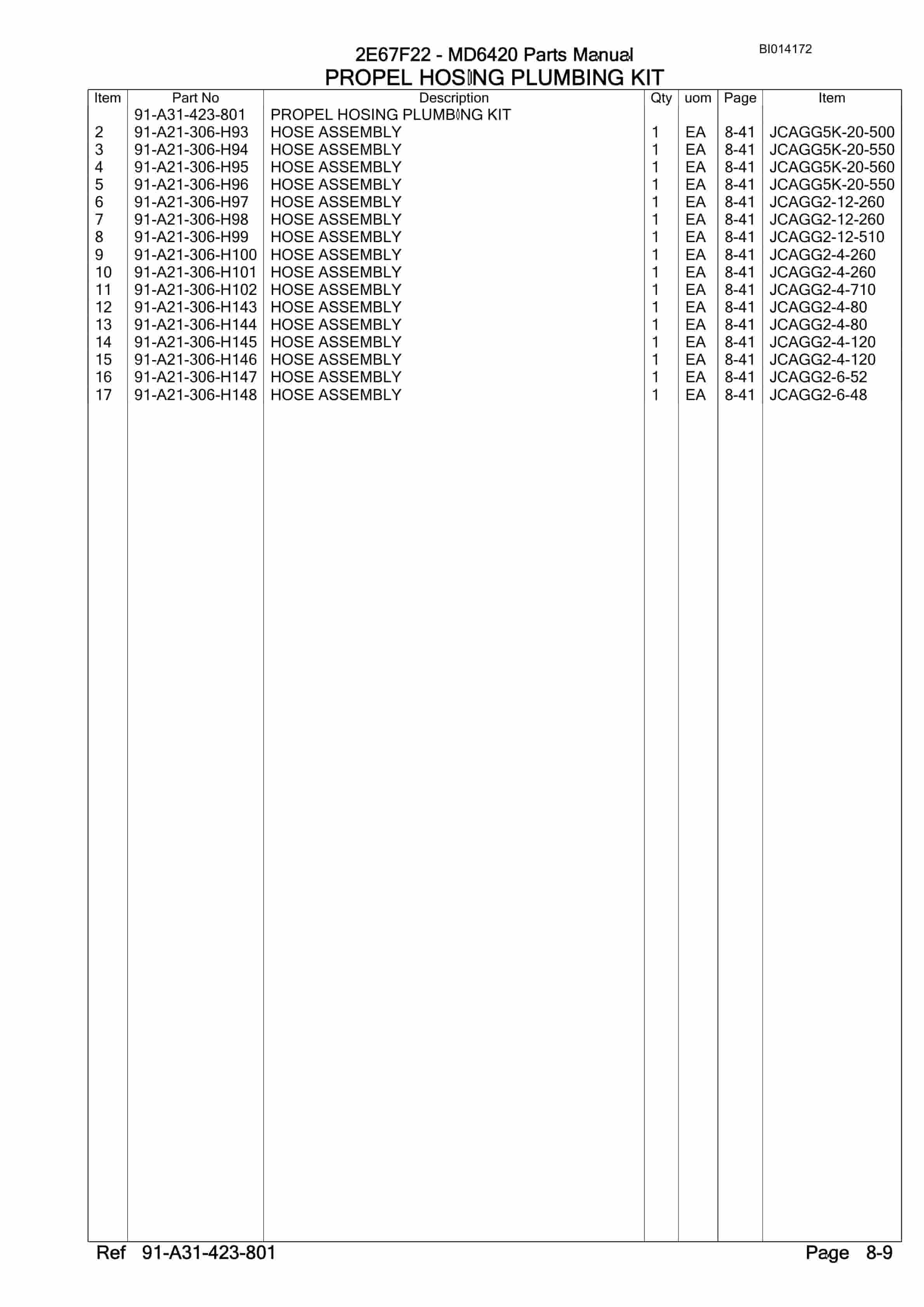 Caterpillar MD6420 Rotary Drill Parts Manual BI014172-3