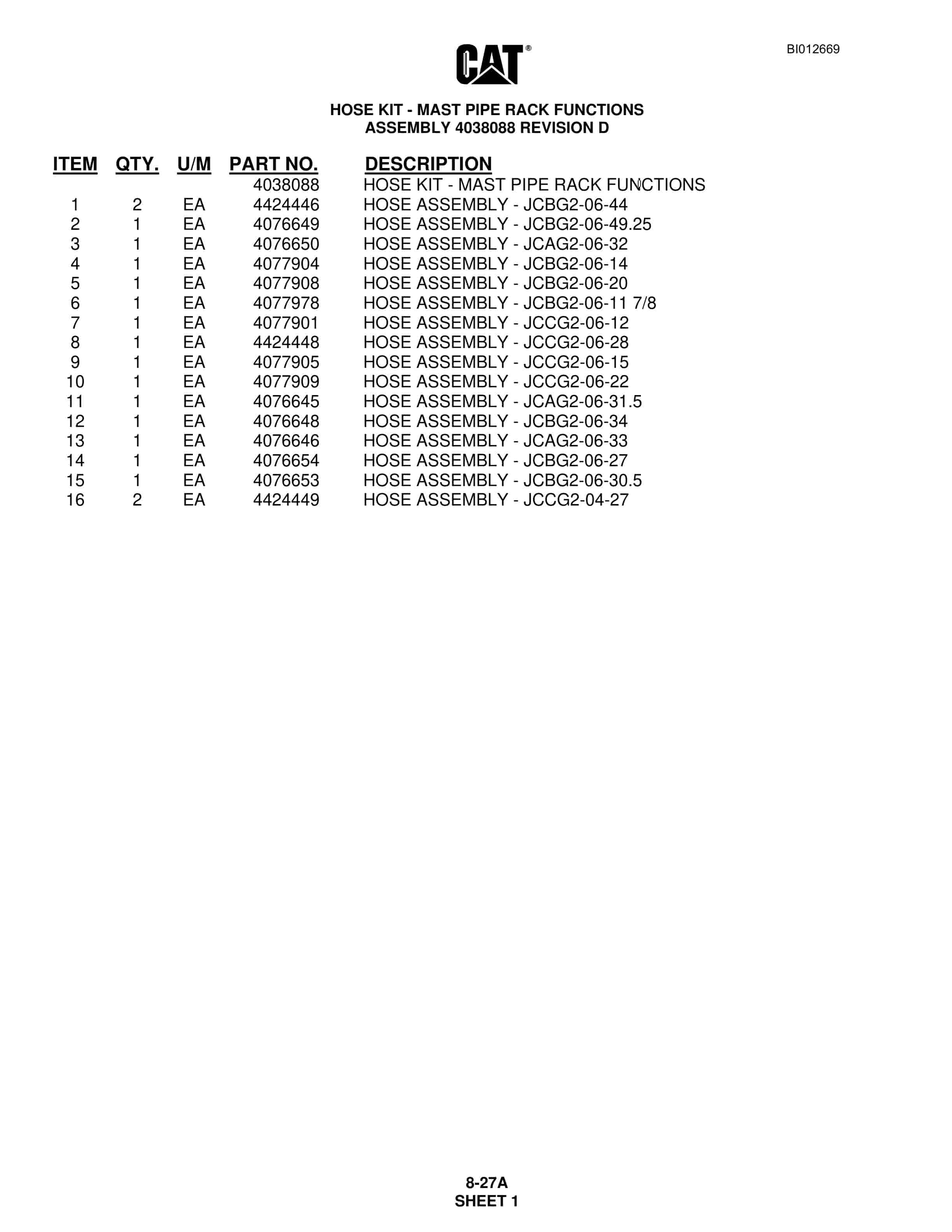 Caterpillar MD6420B Rotary Blasthole Drill Parts Manual BI012669 5 Caterpillar MD6420B Rotary Blasthole Drill Parts Manual BI012669 - Image 5