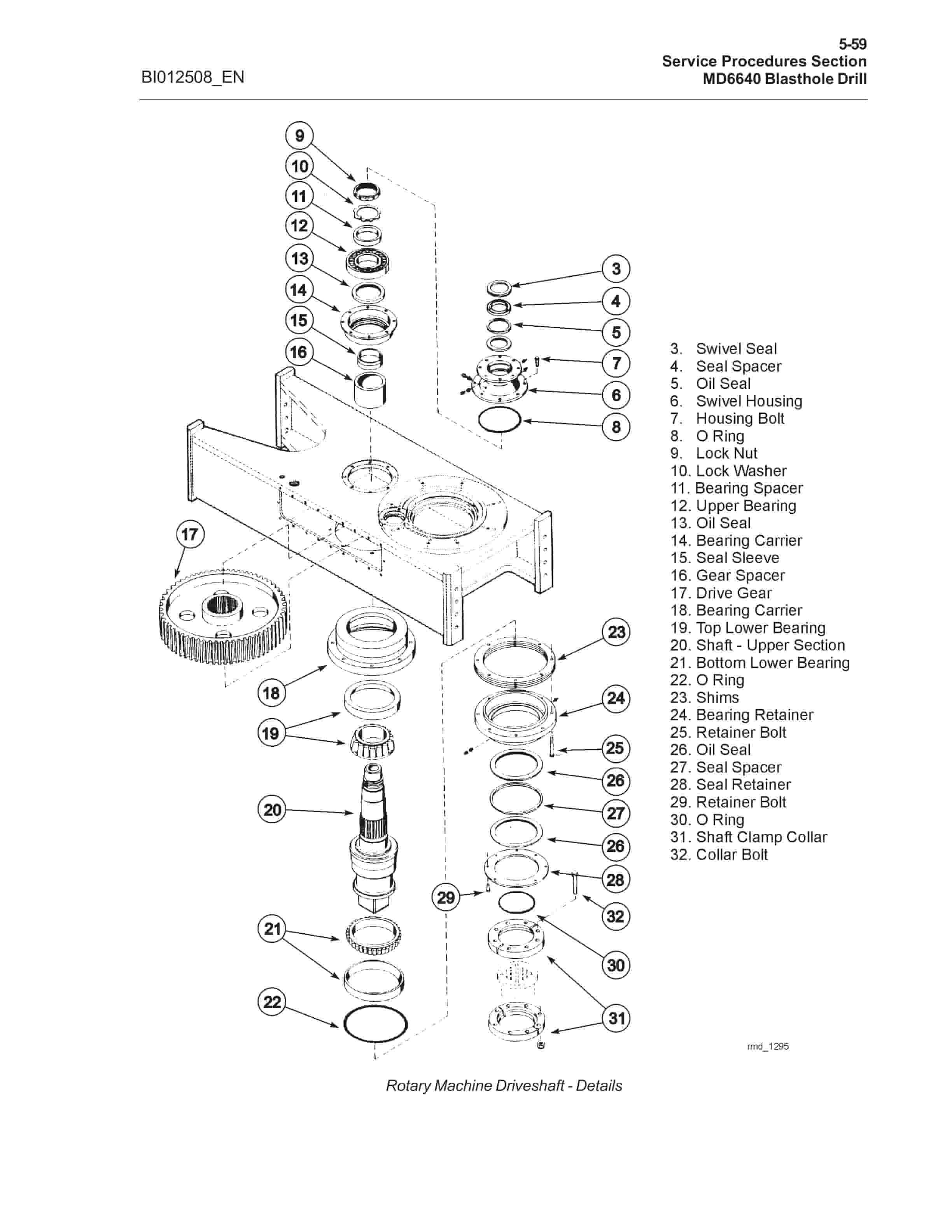 Caterpillar MD6640 Blast Hole Drill Operation And Maintenance Manual BI012508 3 Caterpillar MD6640 Blast Hole Drill Operation And Maintenance Manual BI012508 - Image 3