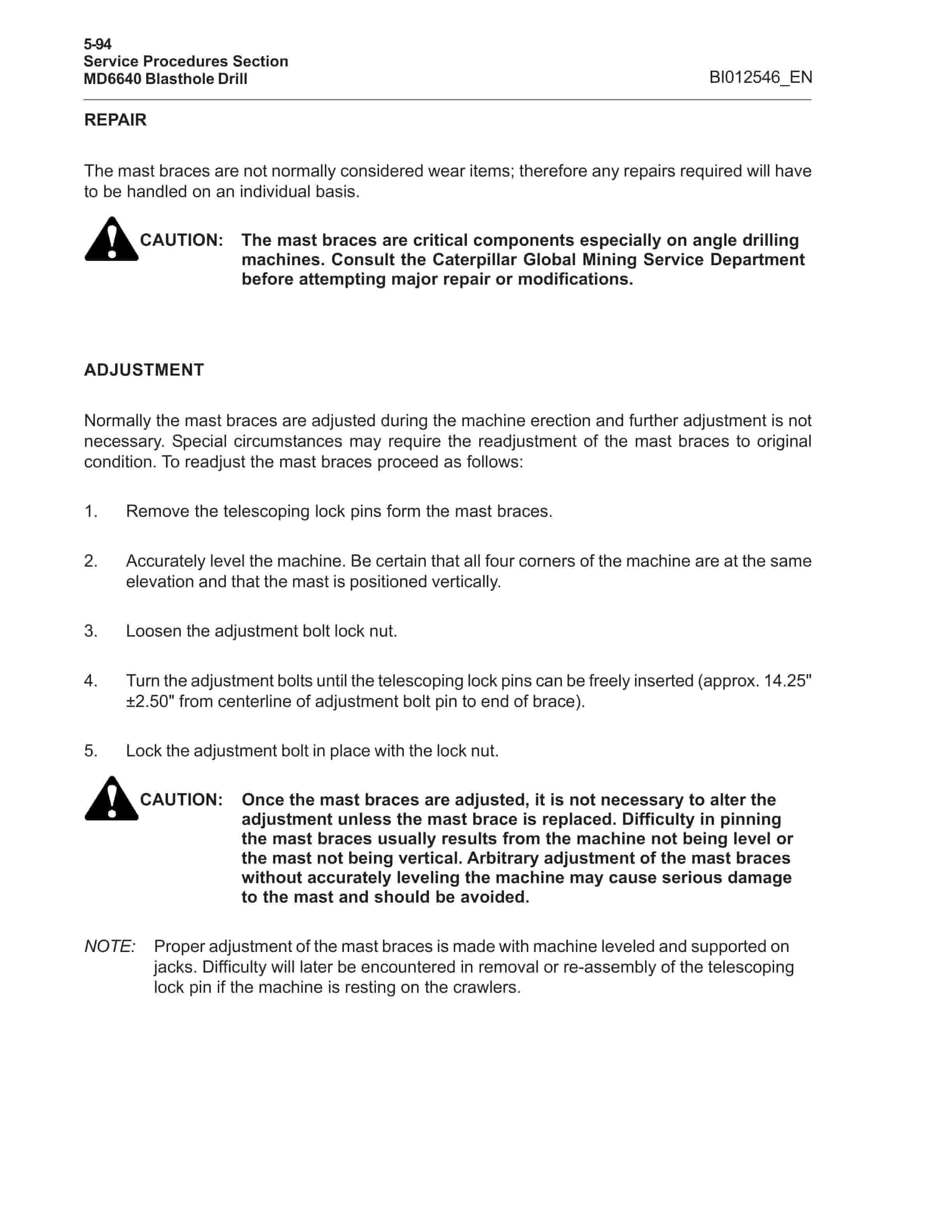 Caterpillar MD6640 Blast Hole Drill Operation And Maintenance Manual BI012546 4 Caterpillar MD6640 Blast Hole Drill Operation And Maintenance Manual BI012546 - Image 4