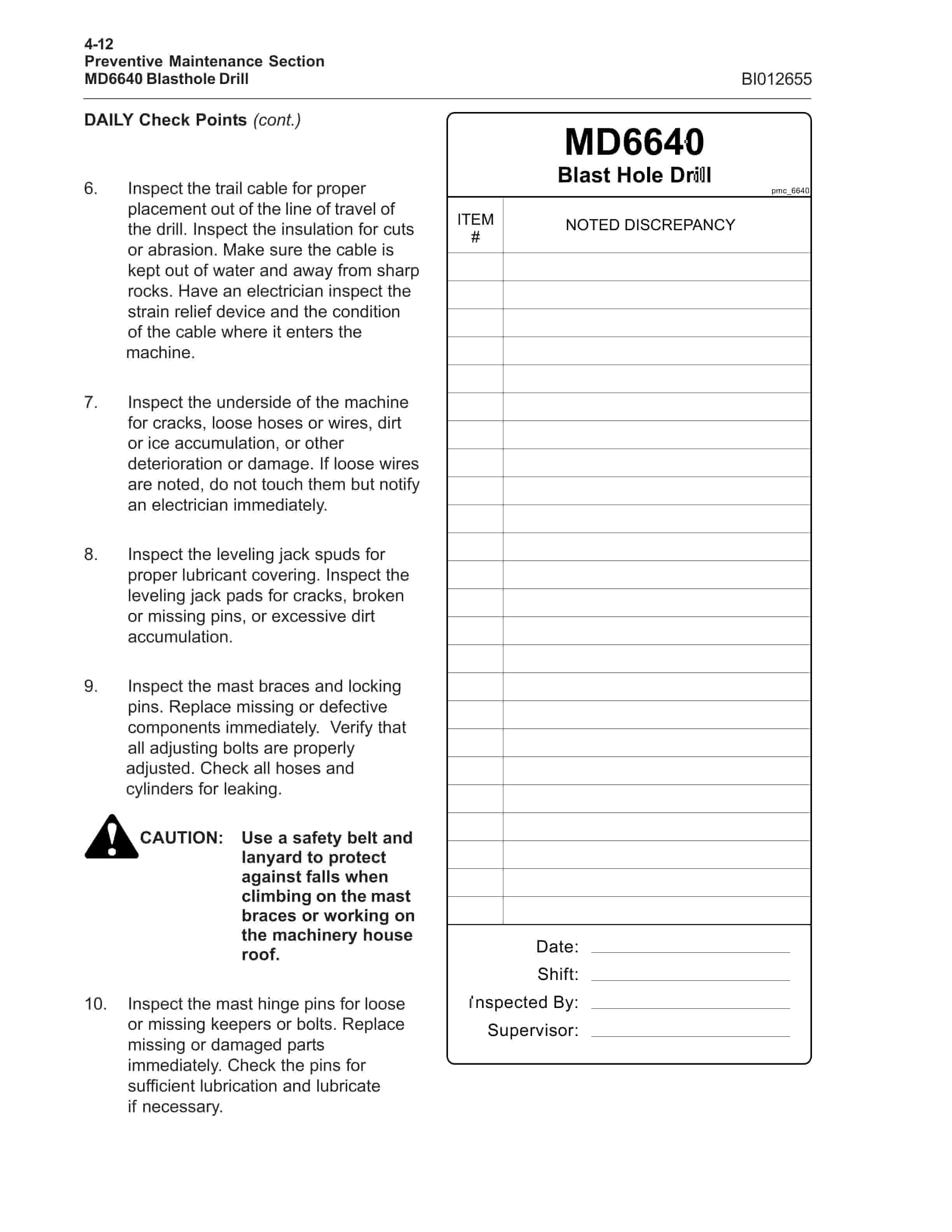 Caterpillar MD6640 Blast Hole Drill Operation And Maintenance Manual BI012655 2 Caterpillar MD6640 Blast Hole Drill Operation And Maintenance Manual BI012655 - Image 2