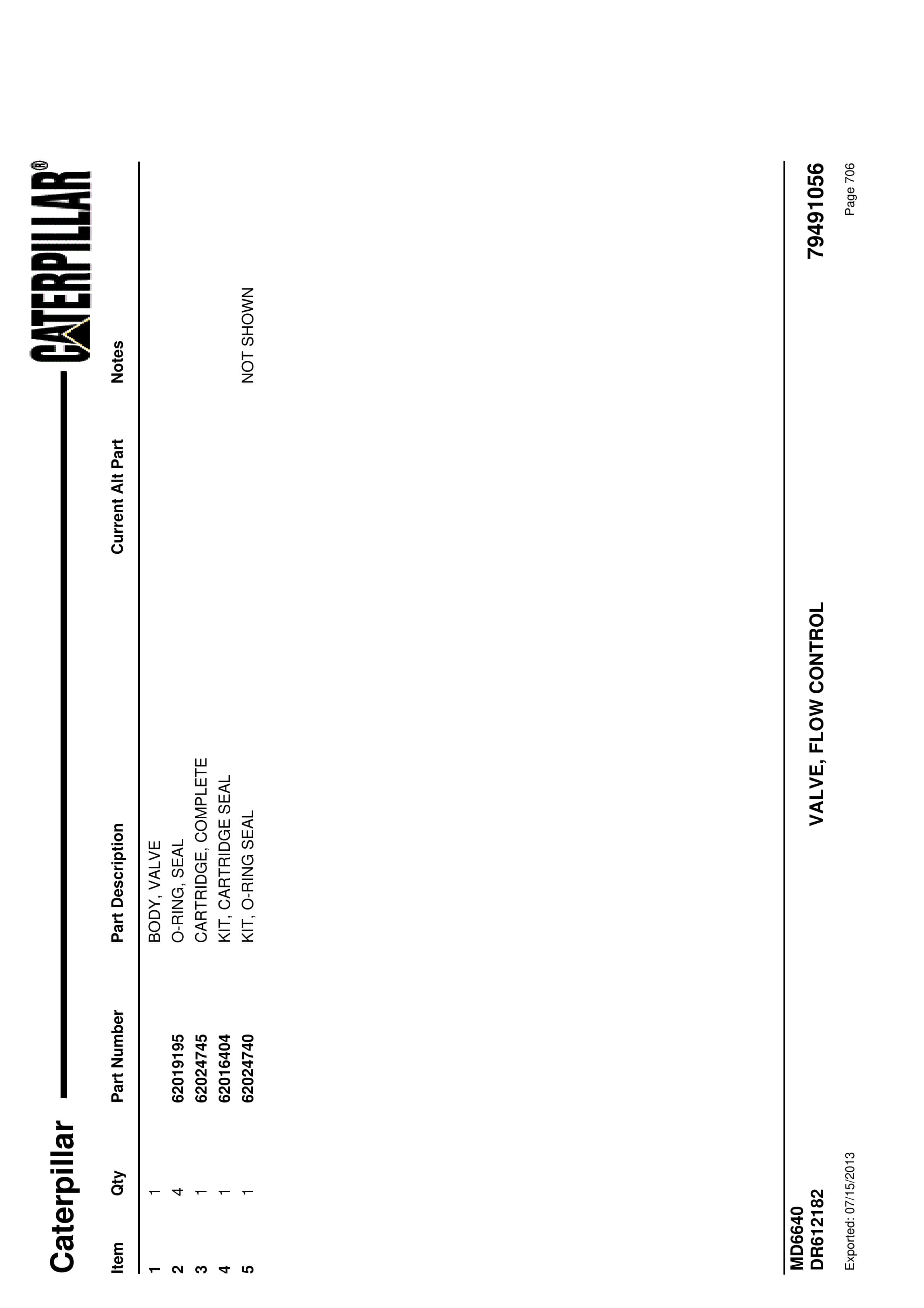 Caterpillar MD6640 Blast Hole Drill Parts Manual BI012594-3