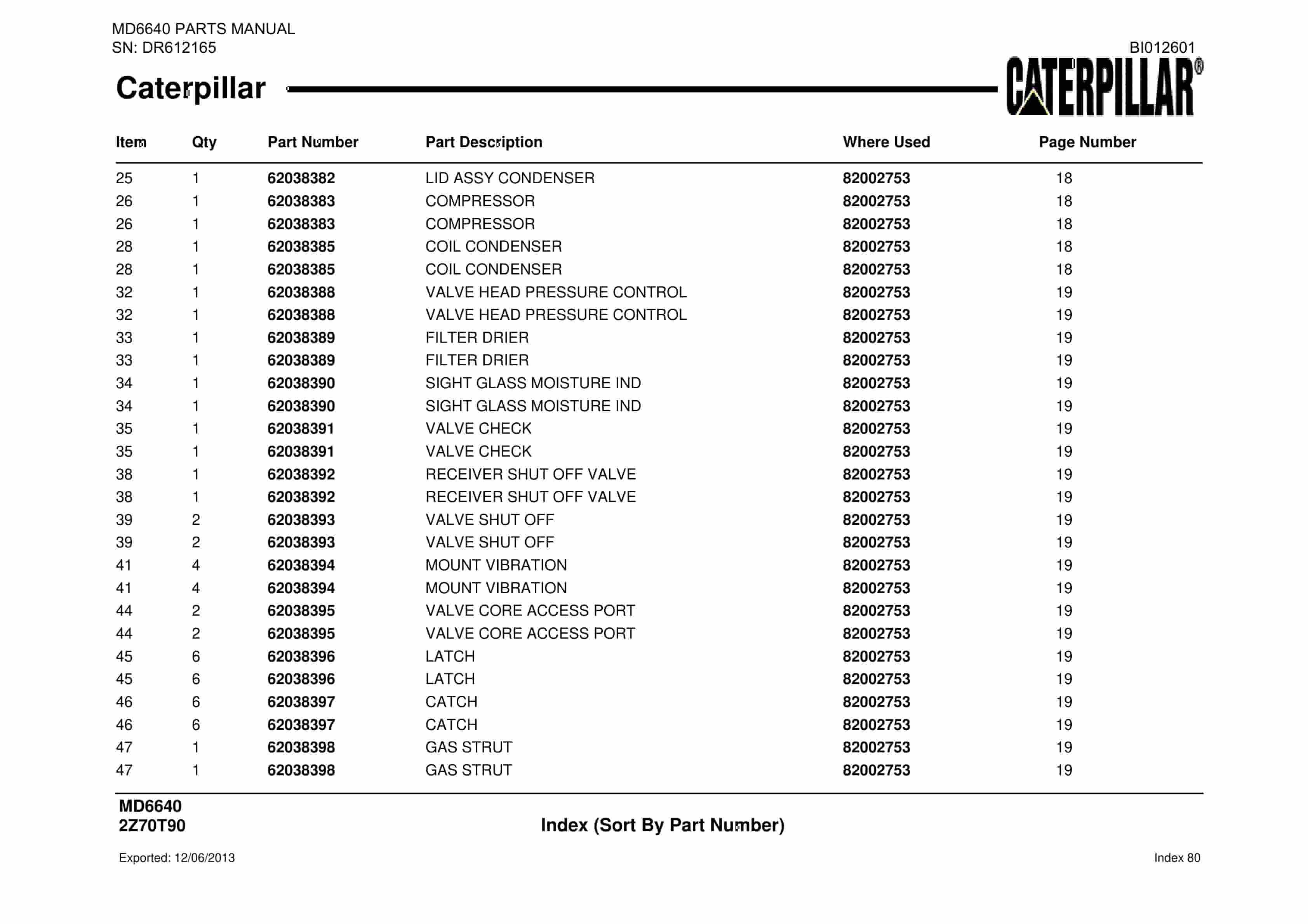 Caterpillar MD6640 Blast Hole Drill Parts Manual BI012601-4