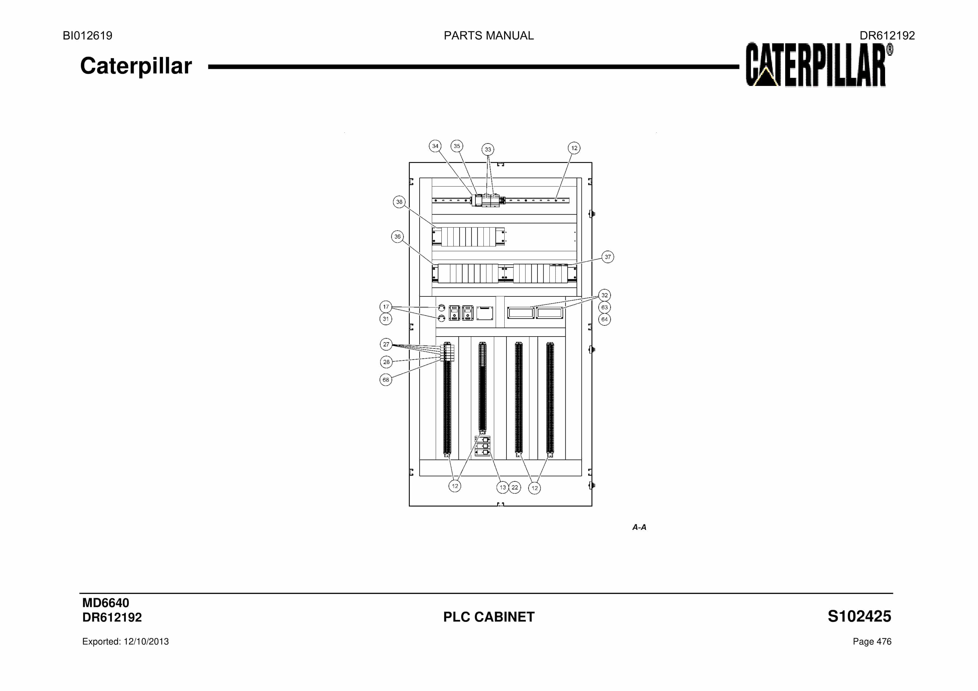 Caterpillar MD6640 Blast Hole Drill Parts Manual BI012619-2