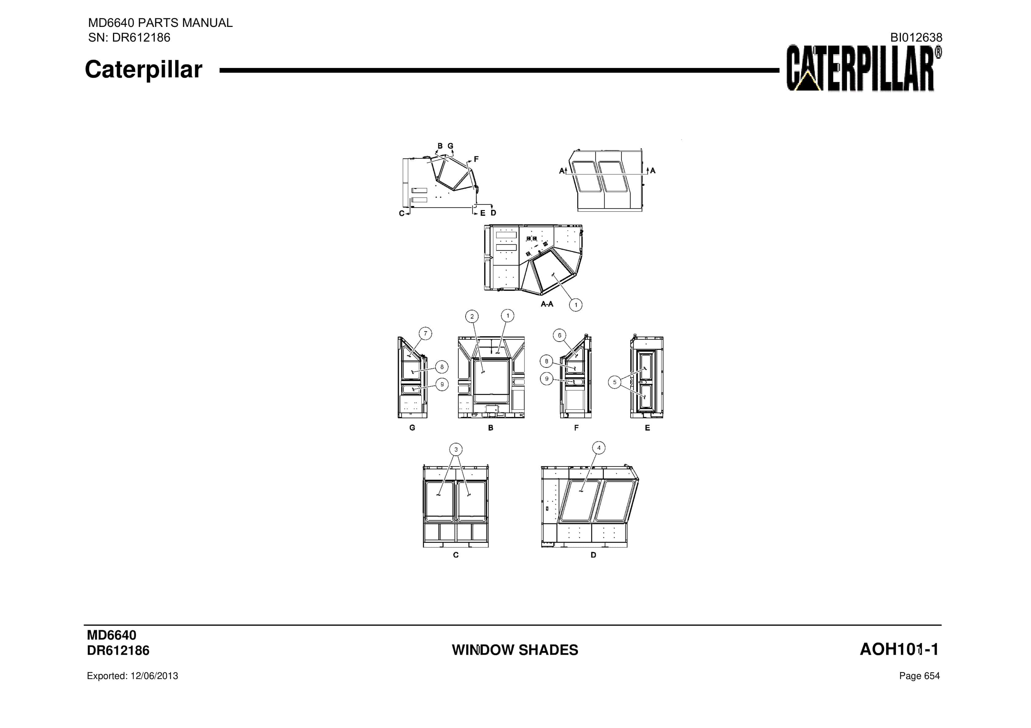 Caterpillar MD6640 Blast Hole Drill Parts Manual BI012638-3