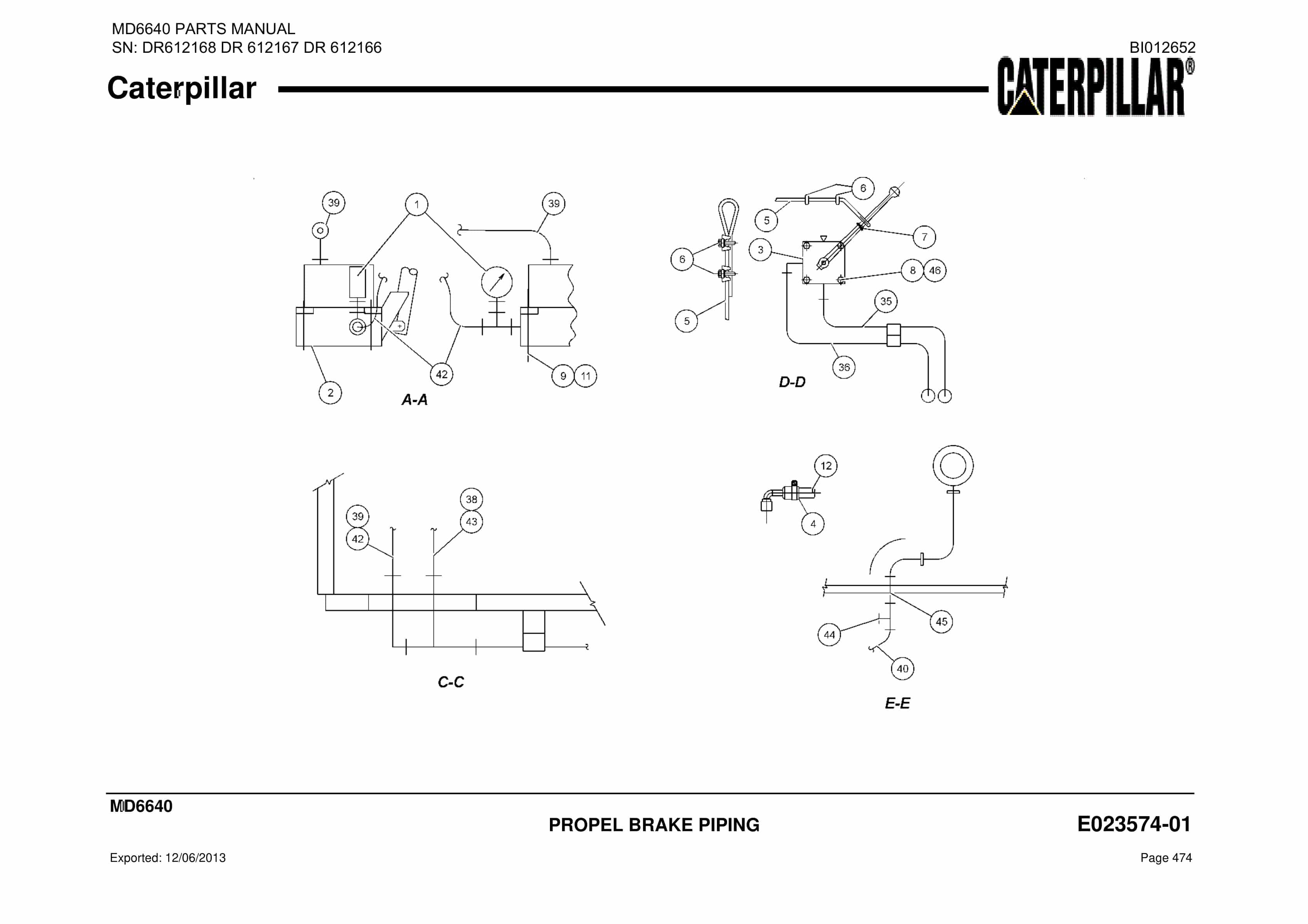 Caterpillar MD6640 Blast Hole Drill Parts Manual BI012652-2