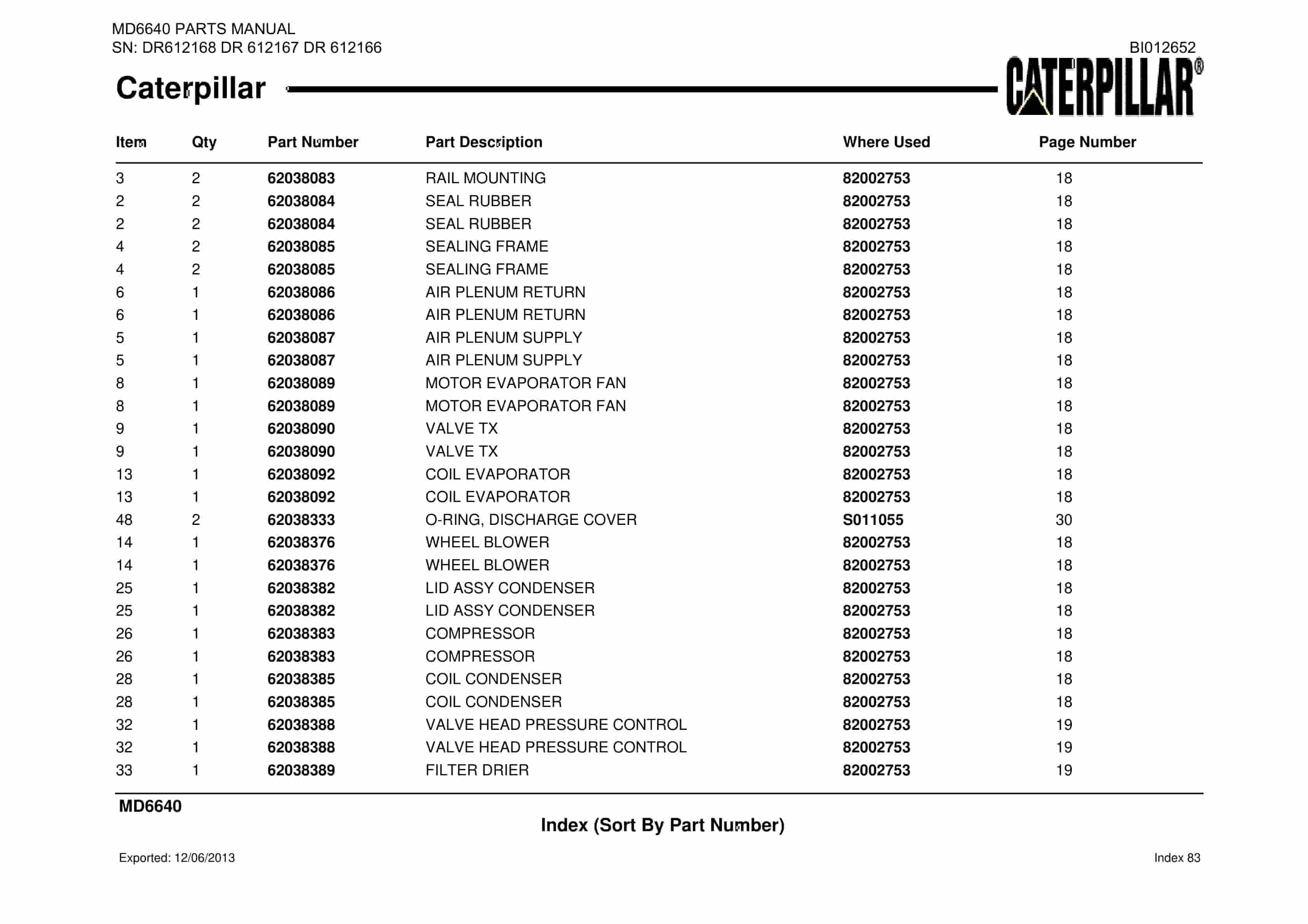 Caterpillar MD6640 Blast Hole Drill Parts Manual BI012652-4