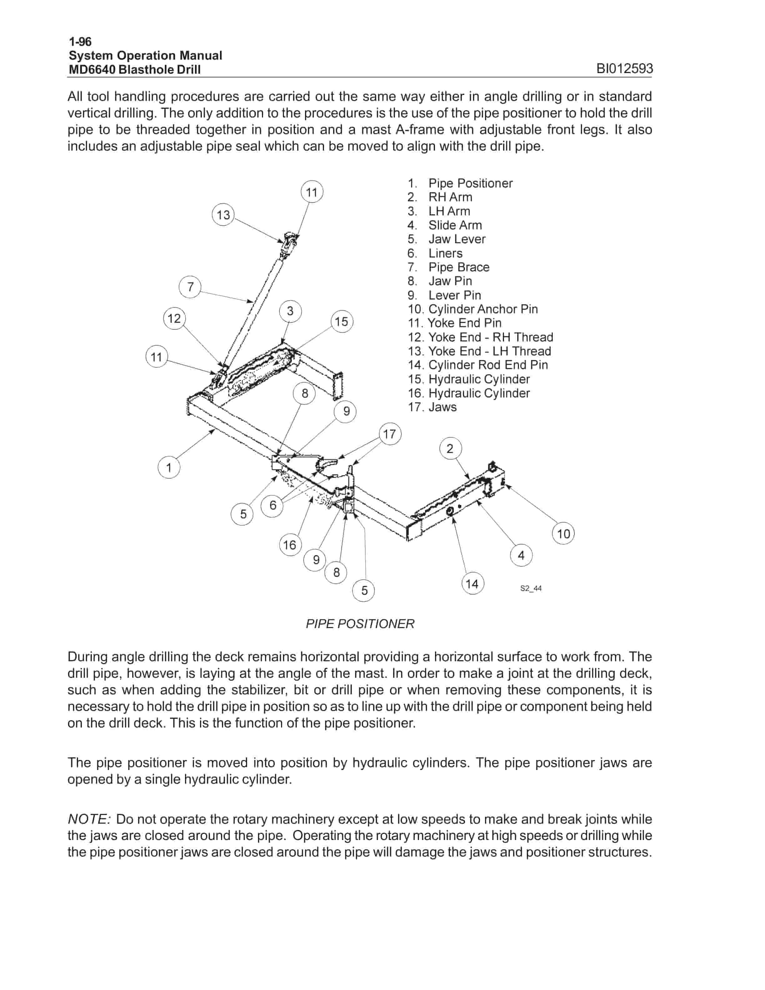 Caterpillar MD6640 Blast Hole Drill System Operation Manual BI012593-4