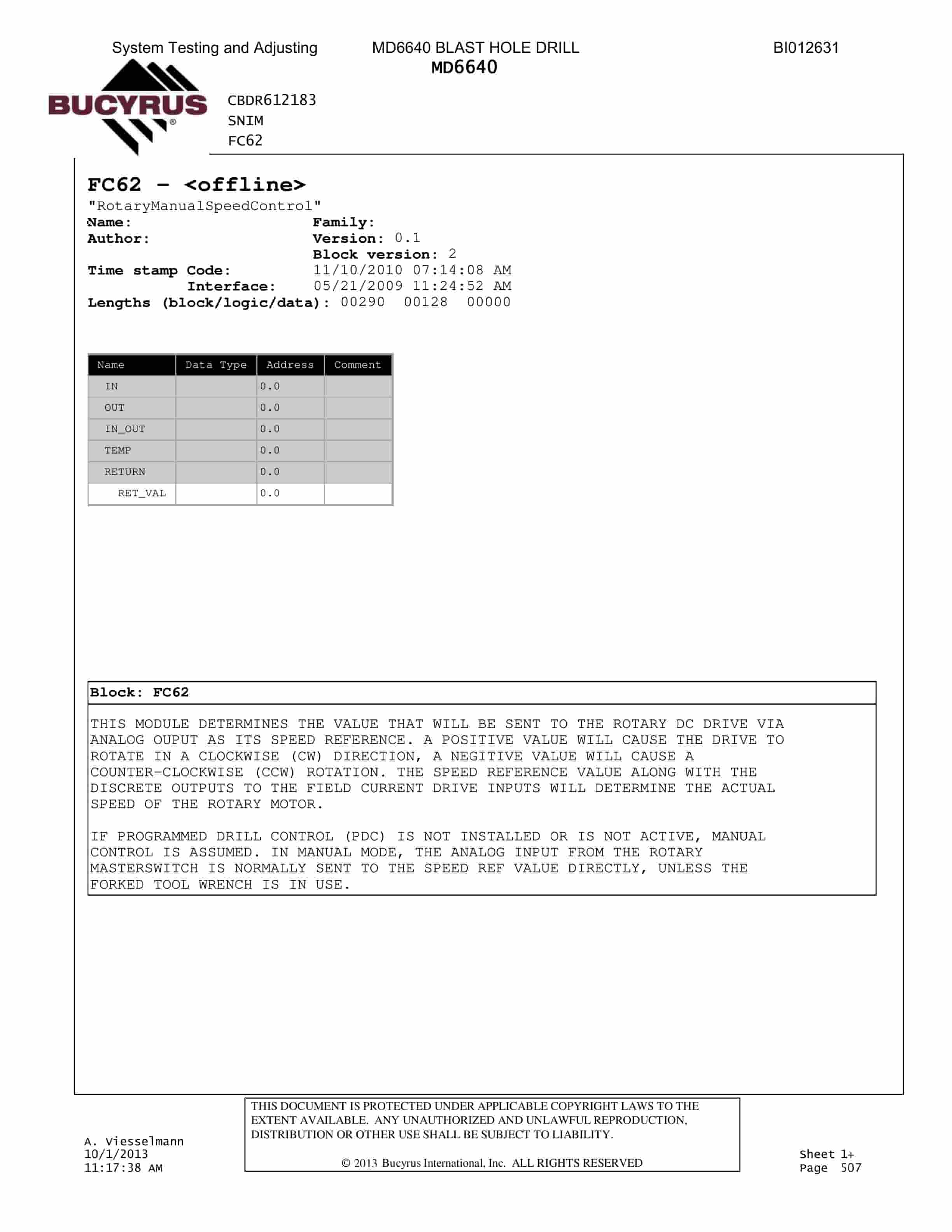 Caterpillar MD6640 Blast Hole Drill System Operation, Testing And Adjusting Manual BI012631 Vol 2-5