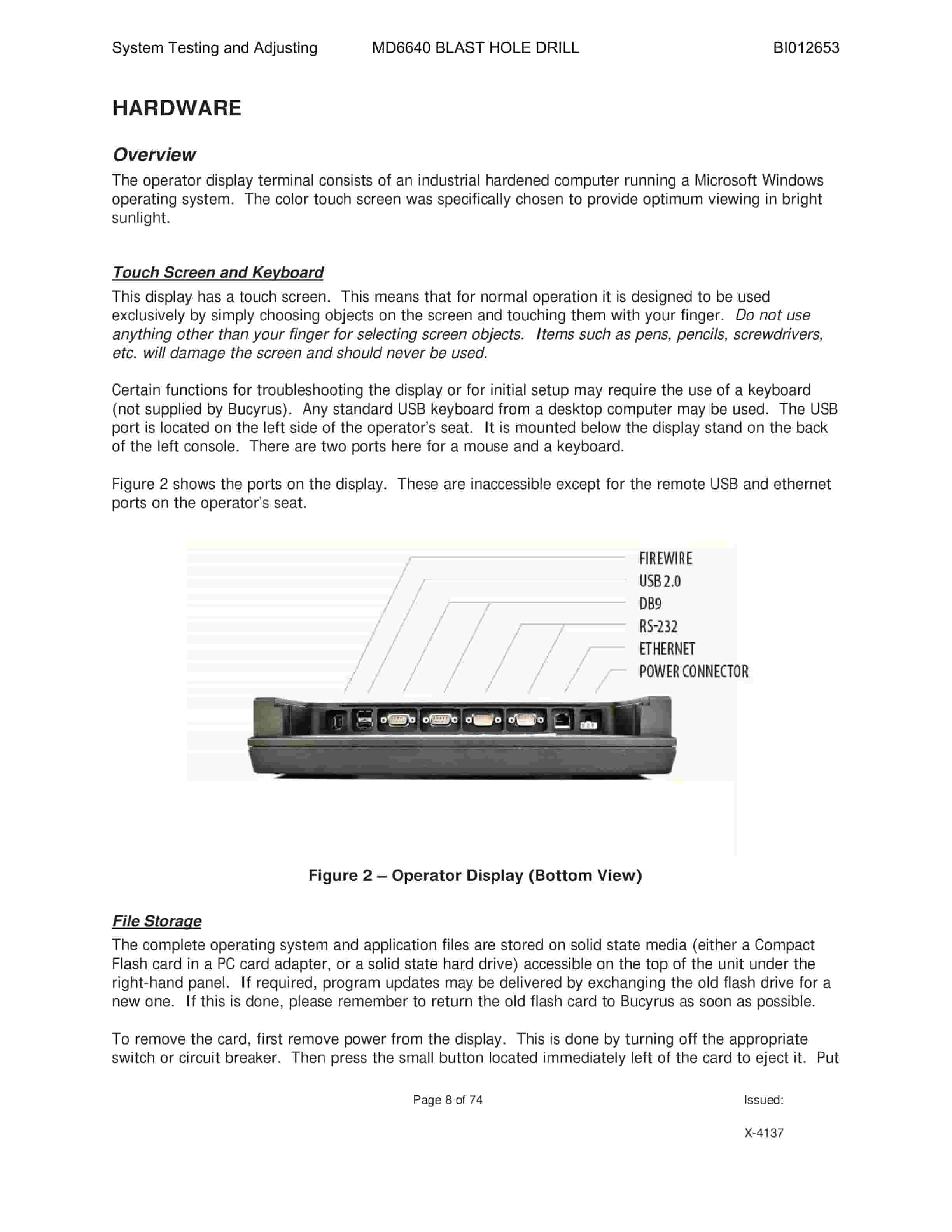 Caterpillar MD6640 Blast Hole Drill System Operation, Testing And Adjusting Manual BI012653 Vol 1-5
