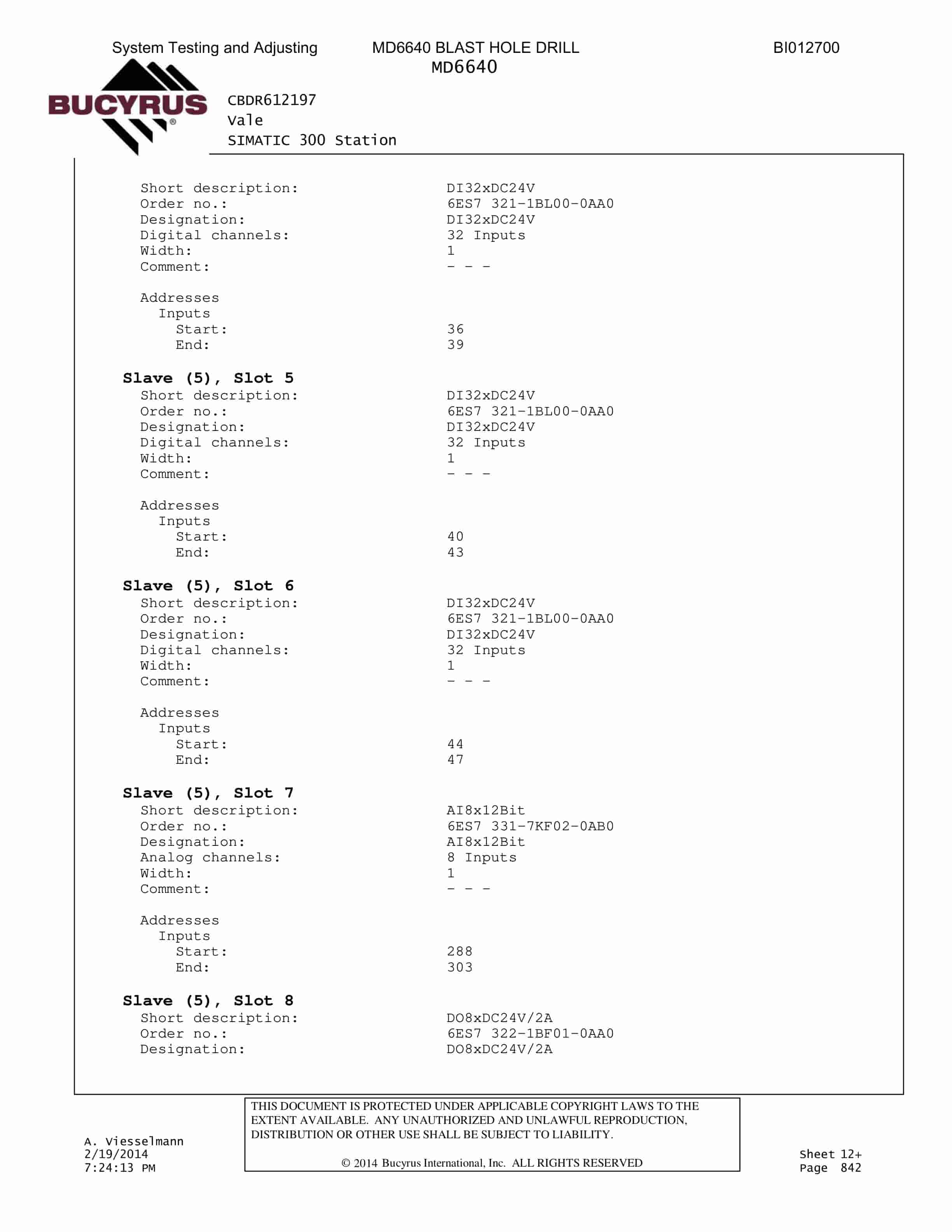Caterpillar MD6640 Blast Hole Drill System Operation, Testing And Adjusting Manual BI012700 Vol 2-2