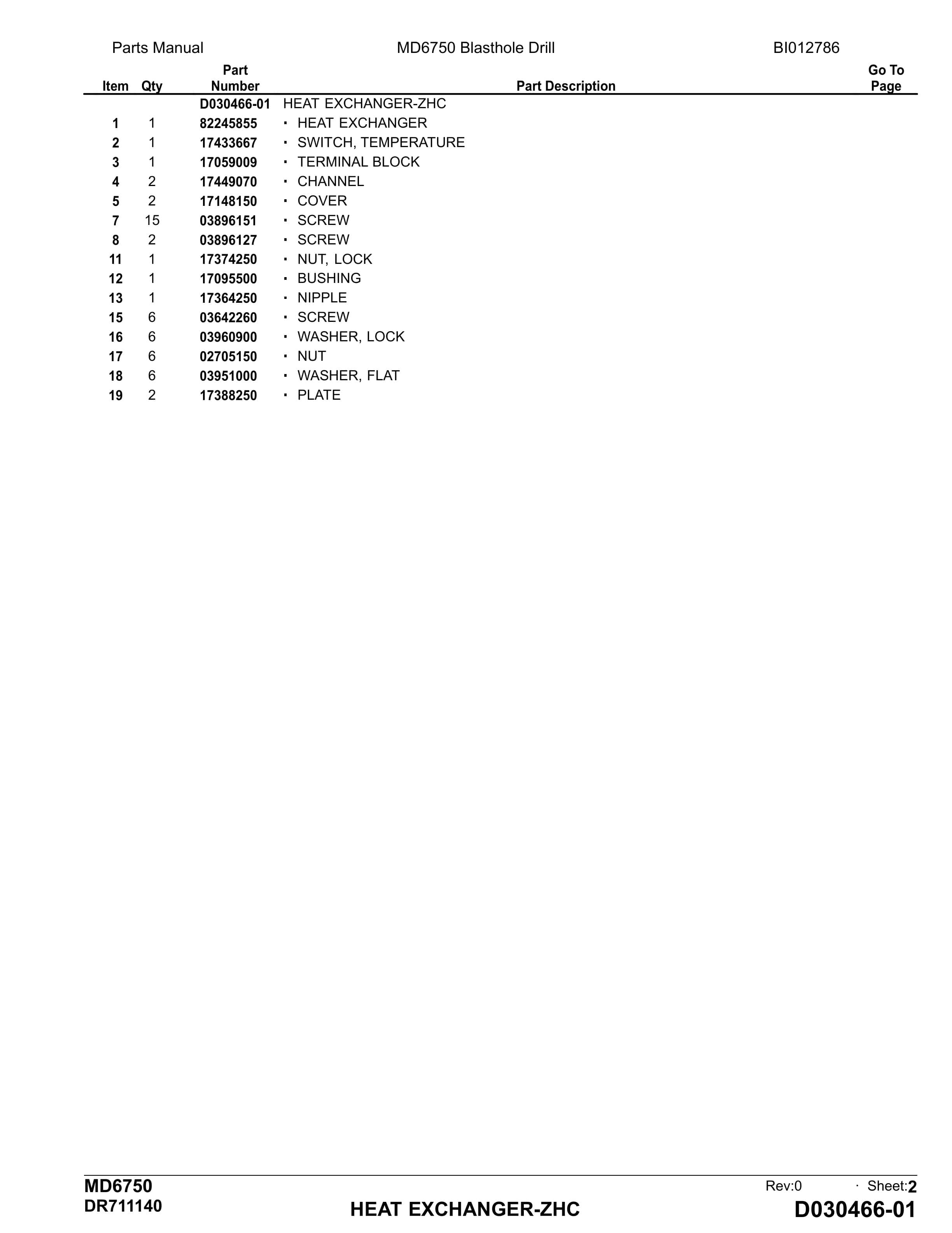 Caterpillar MD6750 Blast Hole Drill Parts Manual BI012786-4