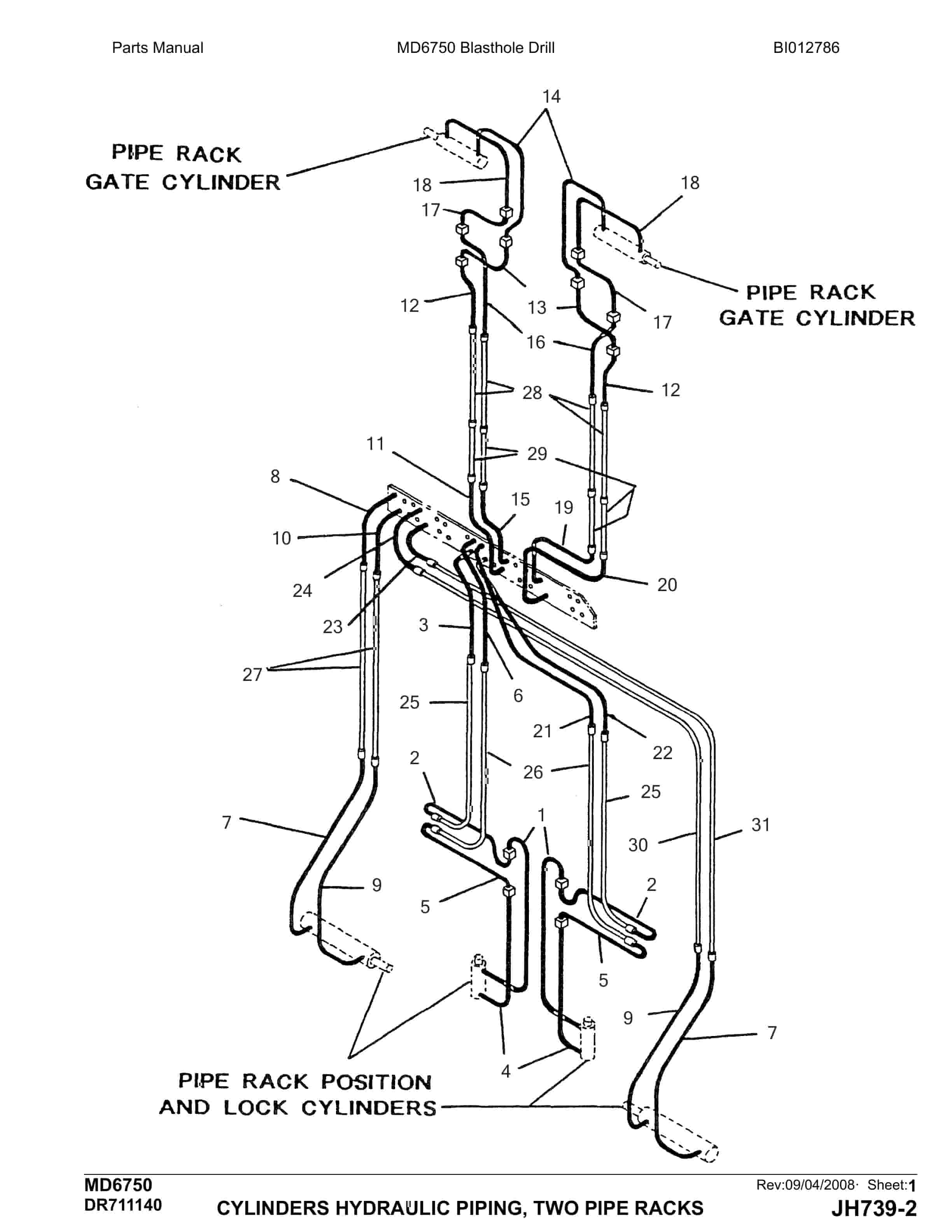 Caterpillar MD6750 Blast Hole Drill Parts Manual BI012786-5