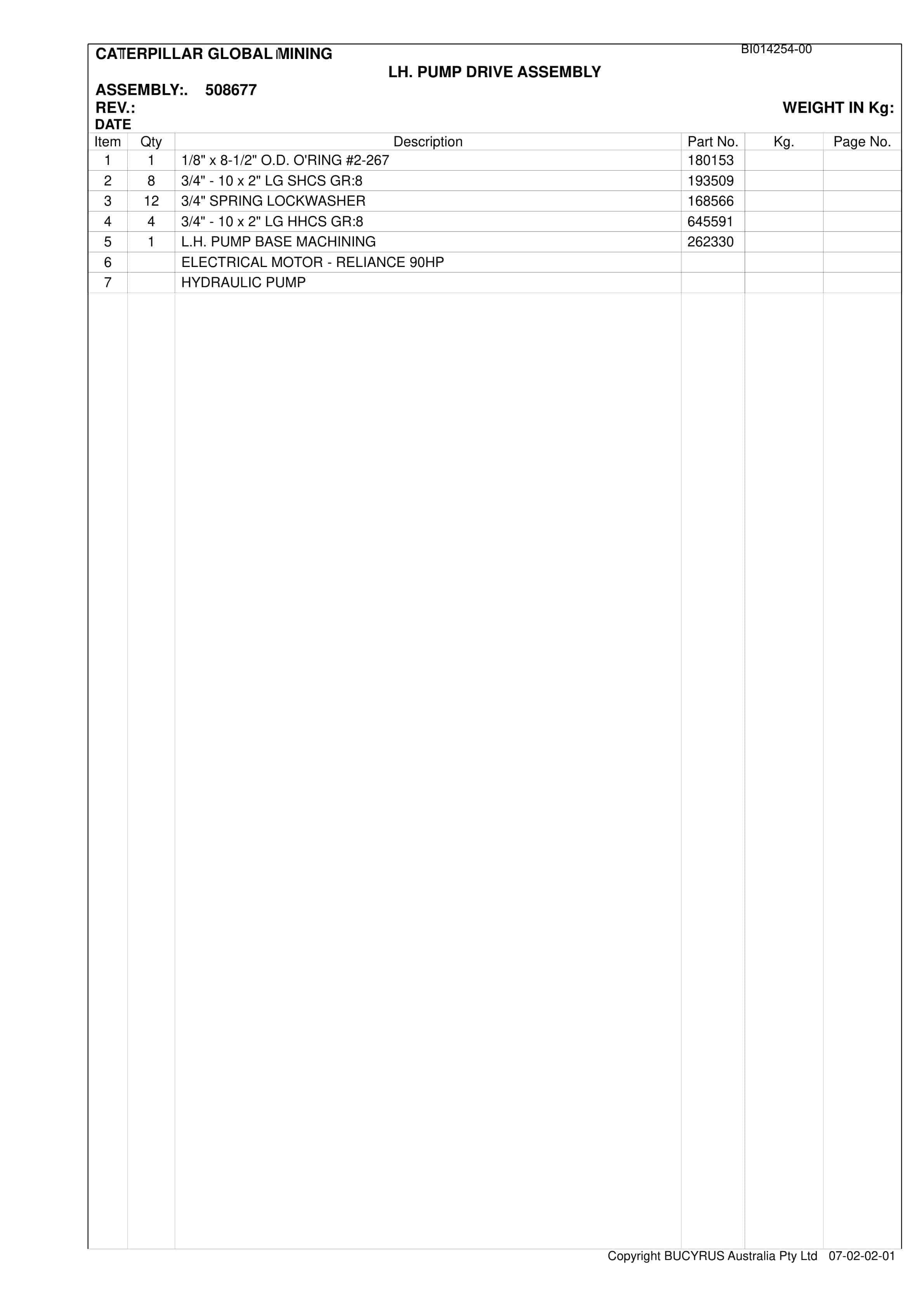 Caterpillar Metropolitan CM845 Miner Bolter Parts Manual BI014254-00-4