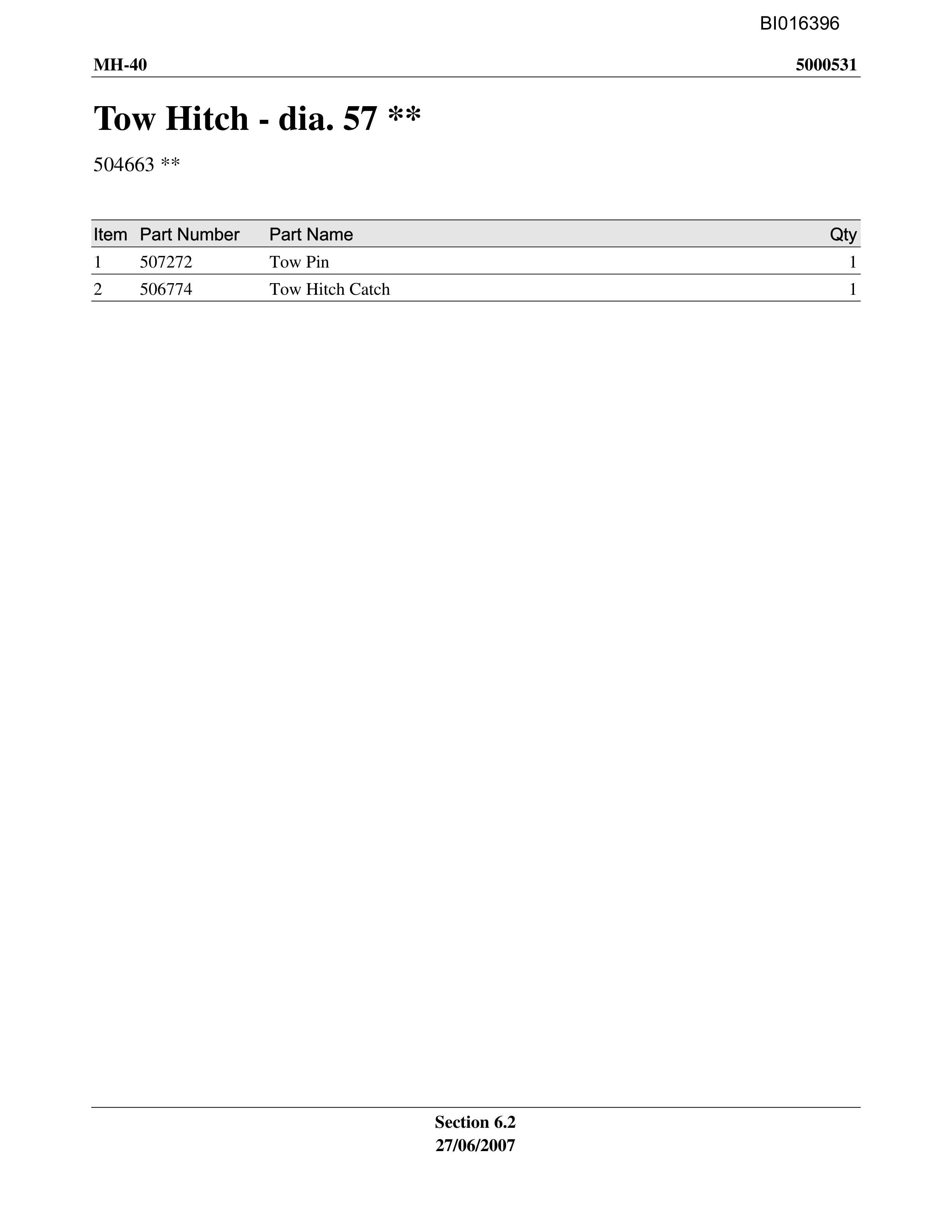 Caterpillar MH-40 Parts Manual BI016396-5