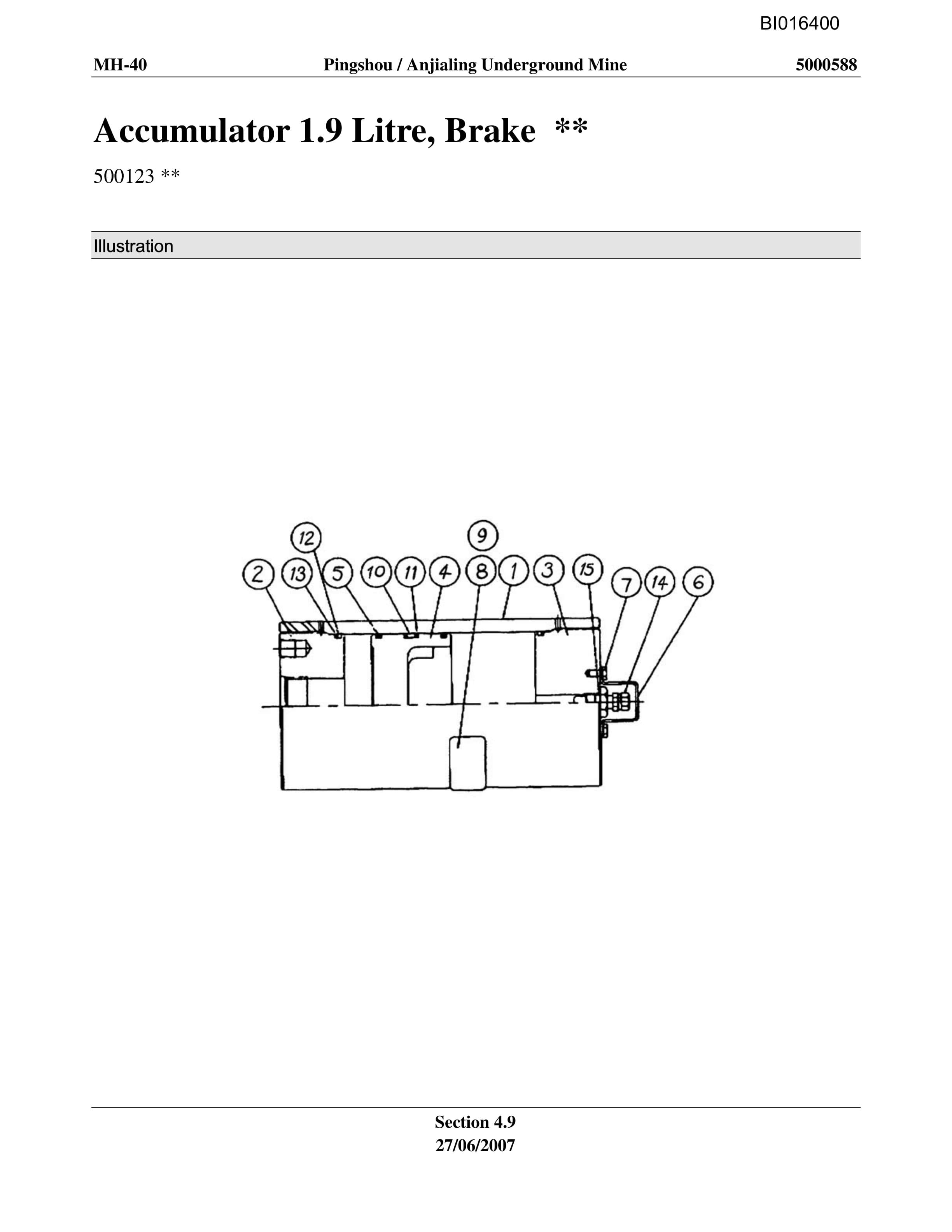 Caterpillar MH-40 Parts Manual BI016400-3