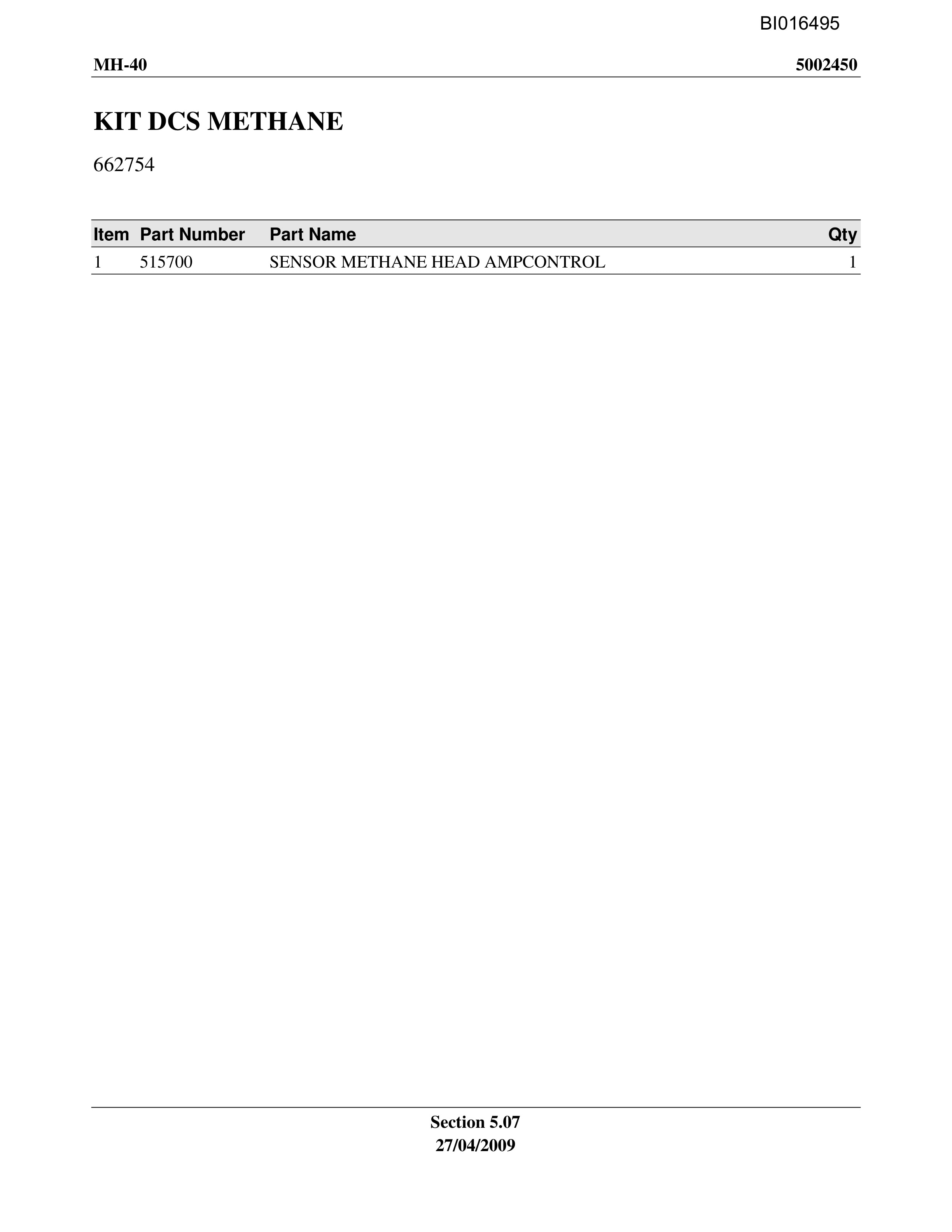 Caterpillar MH-40 Parts Manual BI016495-4