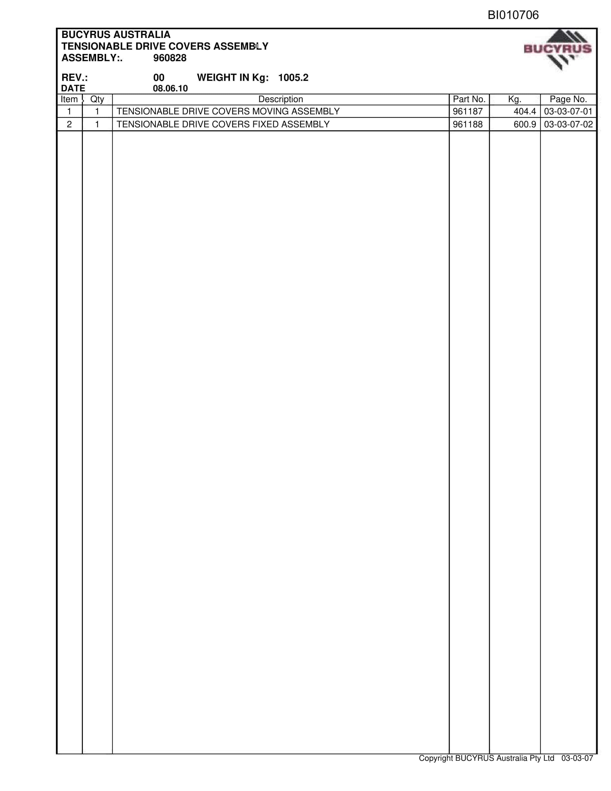 Caterpillar Narrabri BSL, Crusher and Bootend 2011 Draft Parts Manual BI010706-2