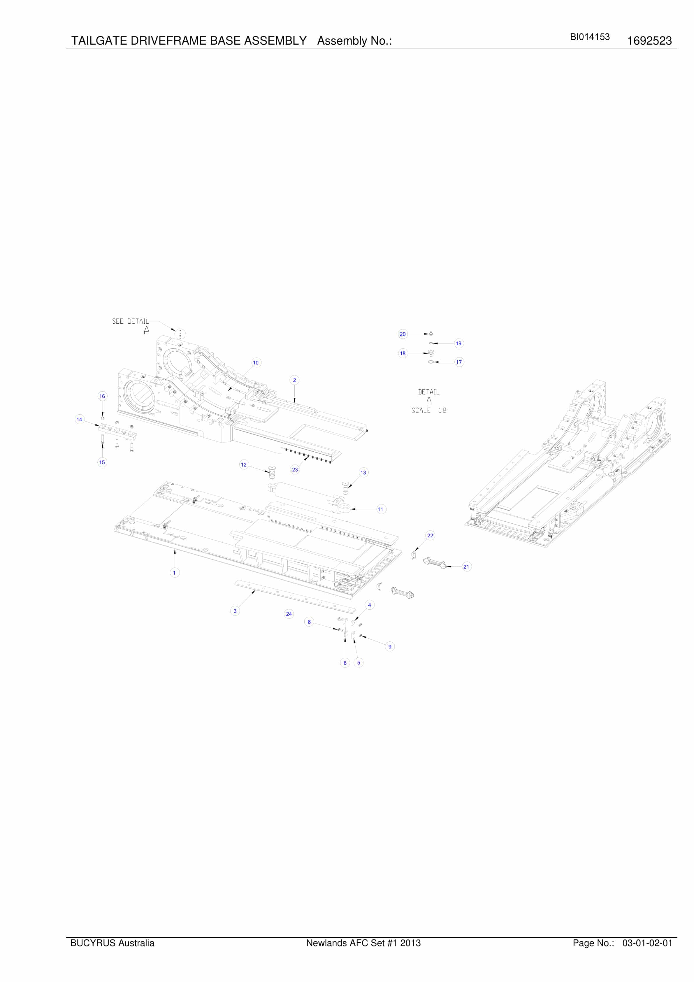 Caterpillar Newlands AFC Set 1 Parts Manual BI014153-4