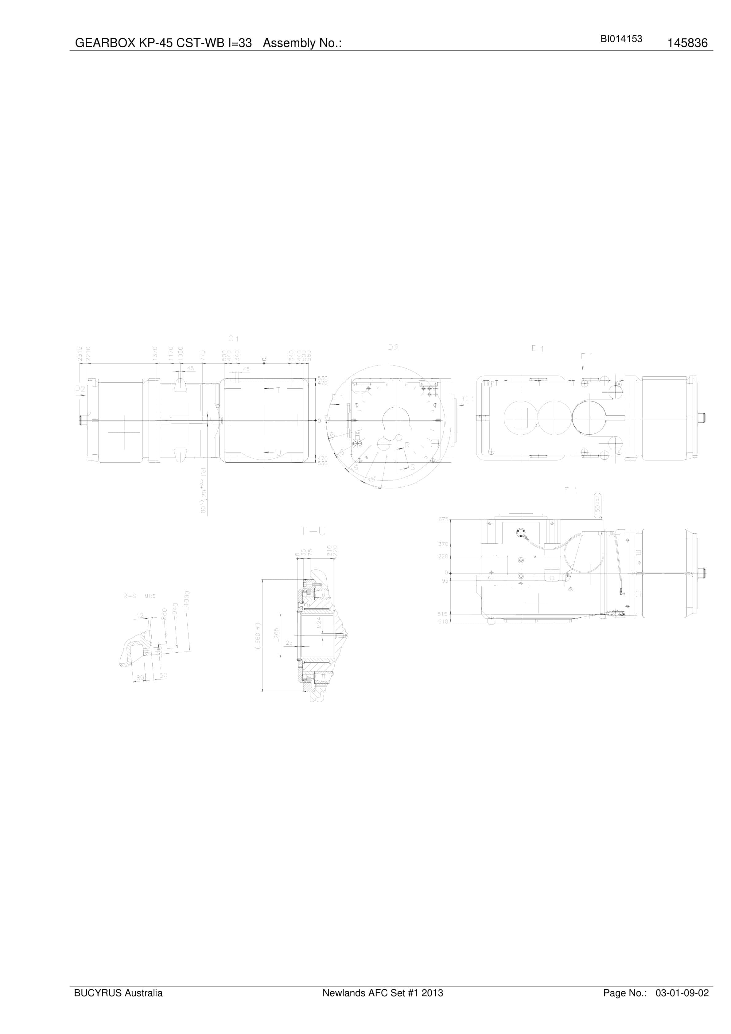 Caterpillar Newlands AFC Set 1 Parts Manual BI014153-5