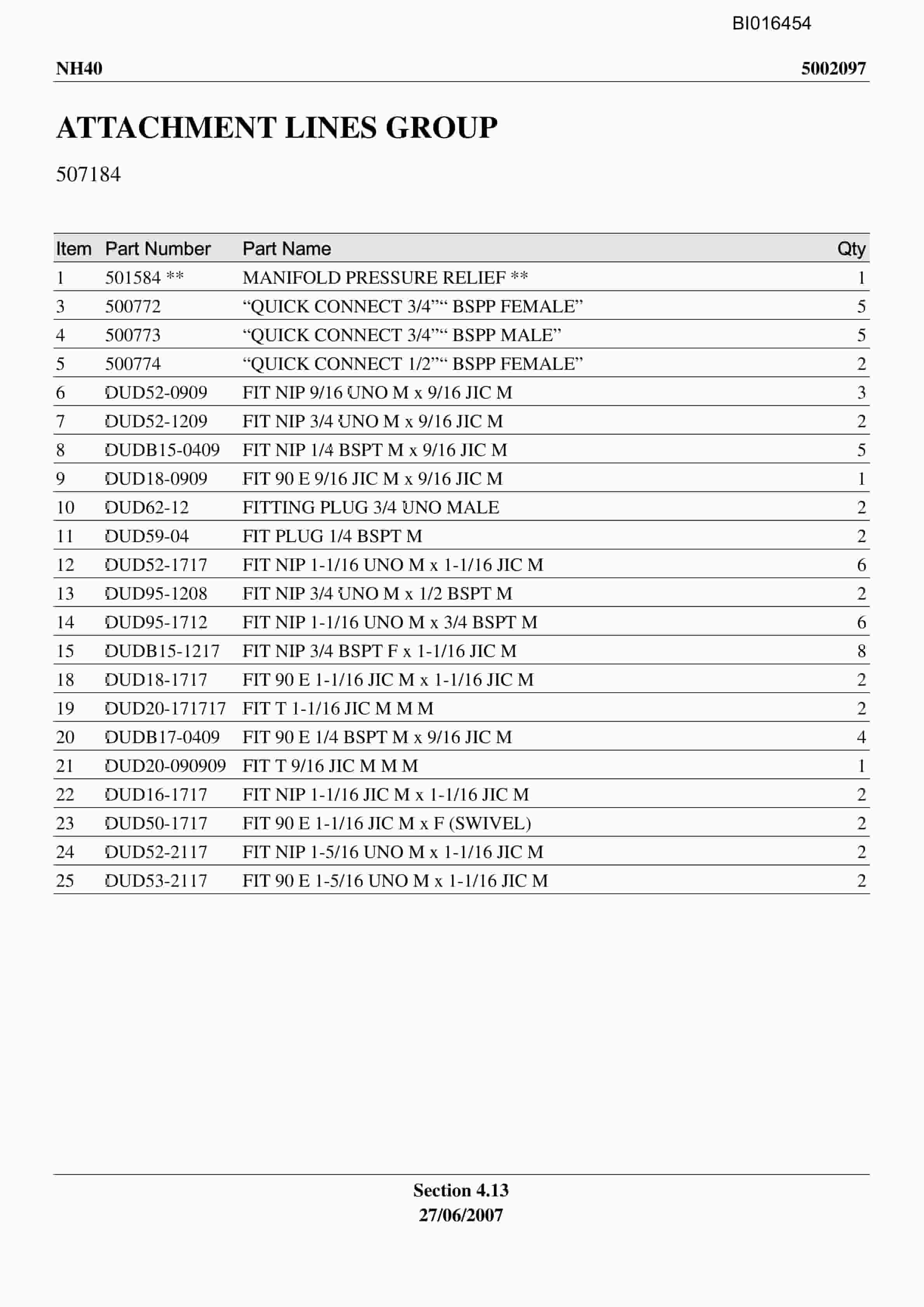 Caterpillar NH-40 Parts Manual BI016454-3