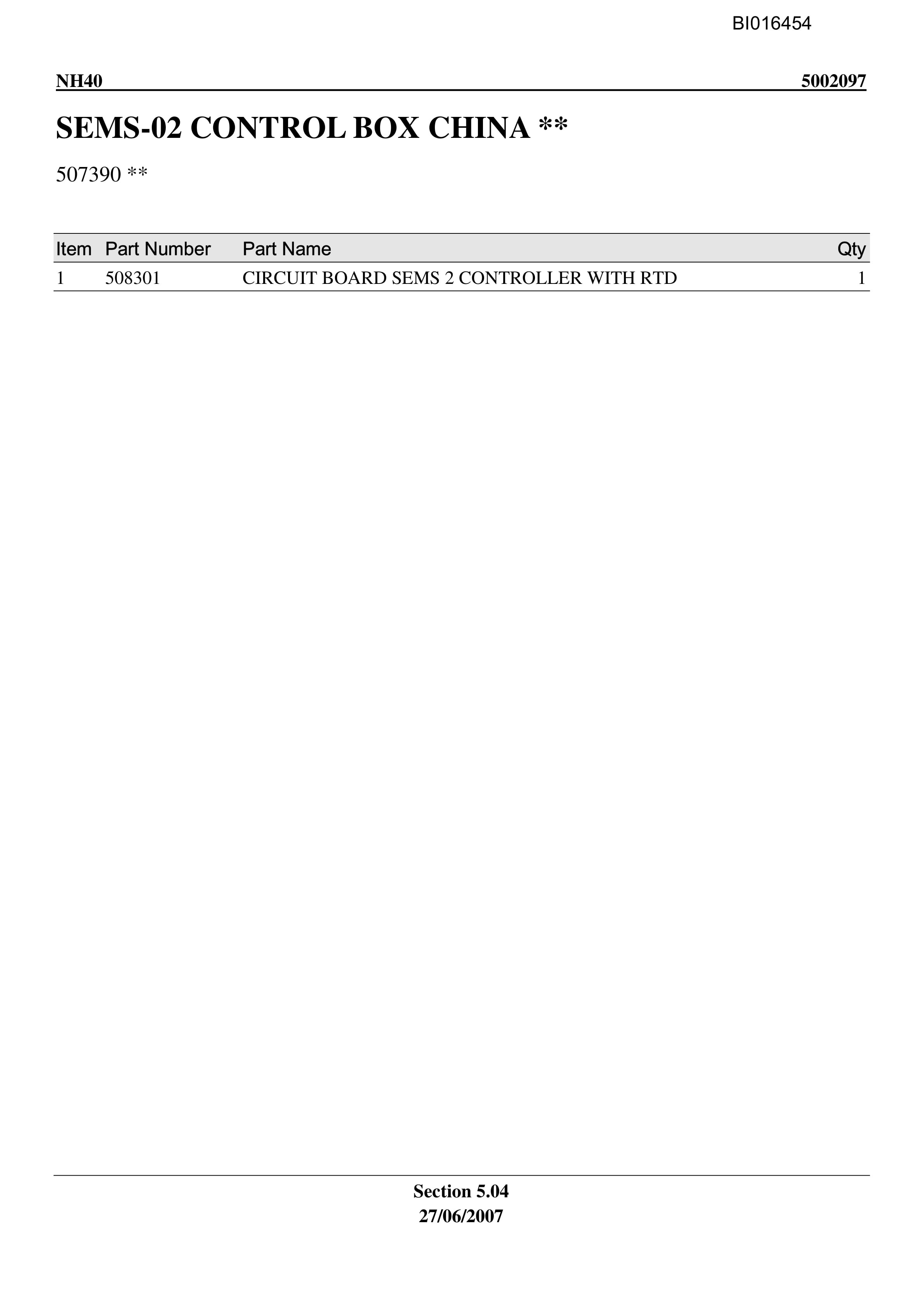 Caterpillar NH-40 Parts Manual BI016454-4