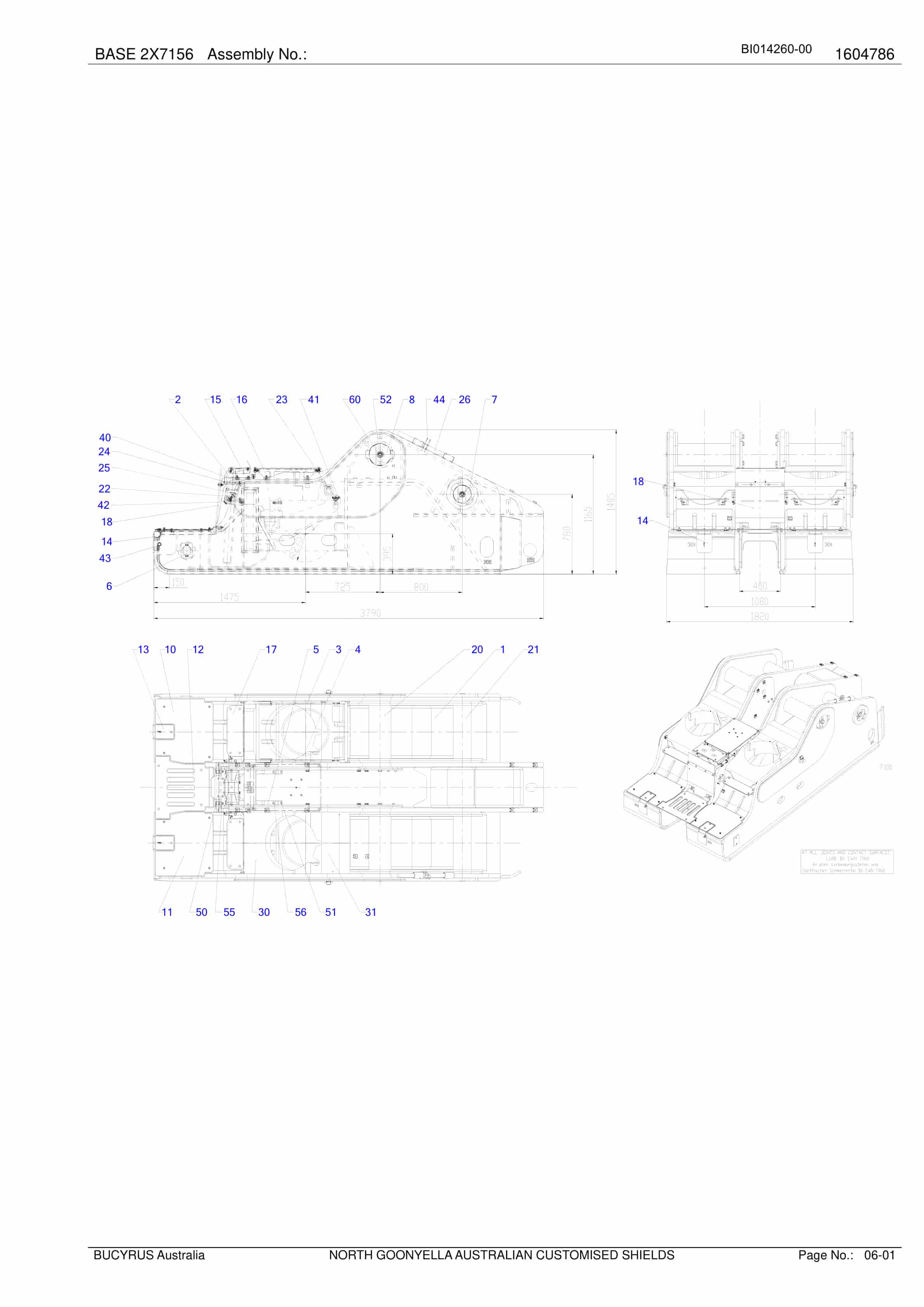 Caterpillar North Goonyella Australian Customised Shields Parts Manual BI014260-00-5