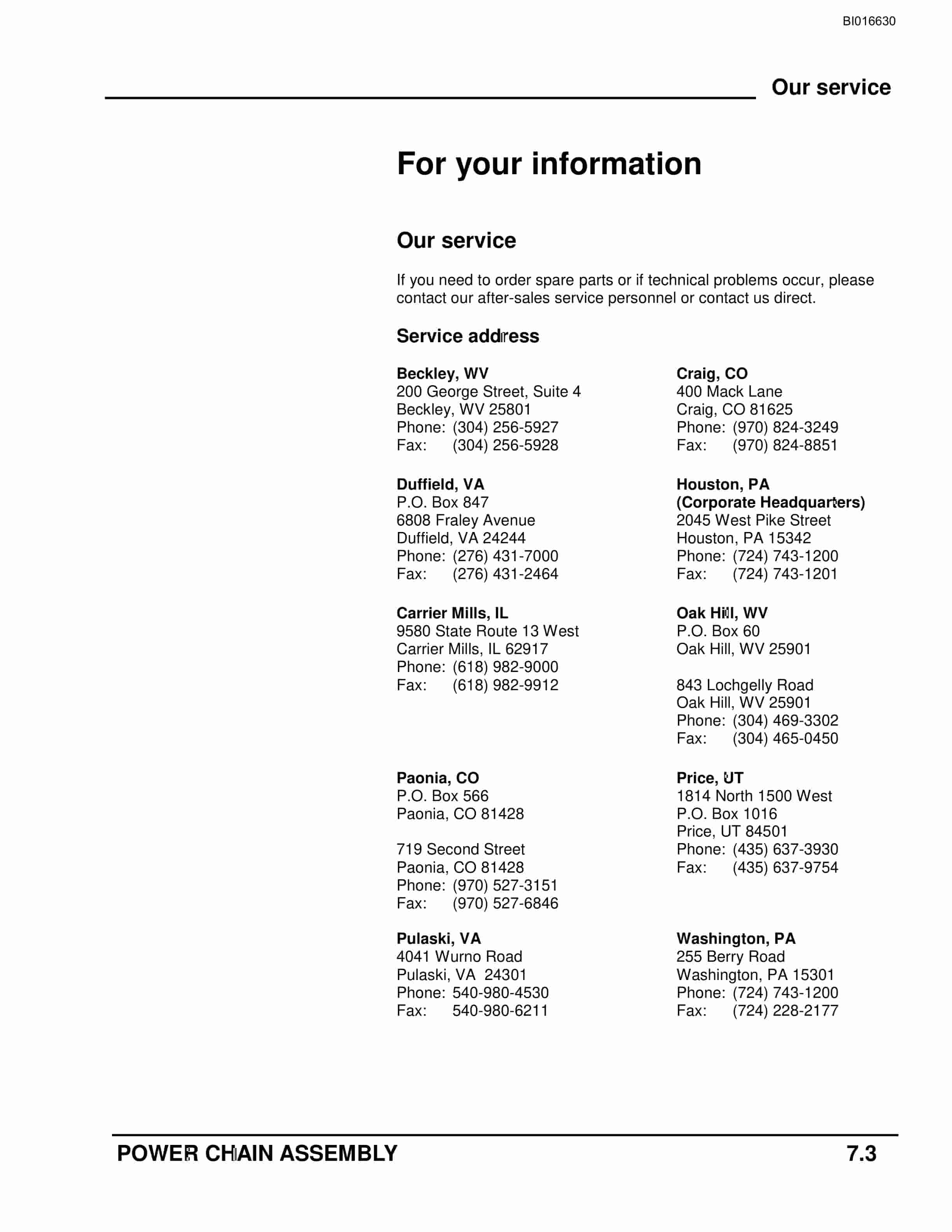 Caterpillar Power Chain Assembly Operation And Maintenance Manual BI016630-4