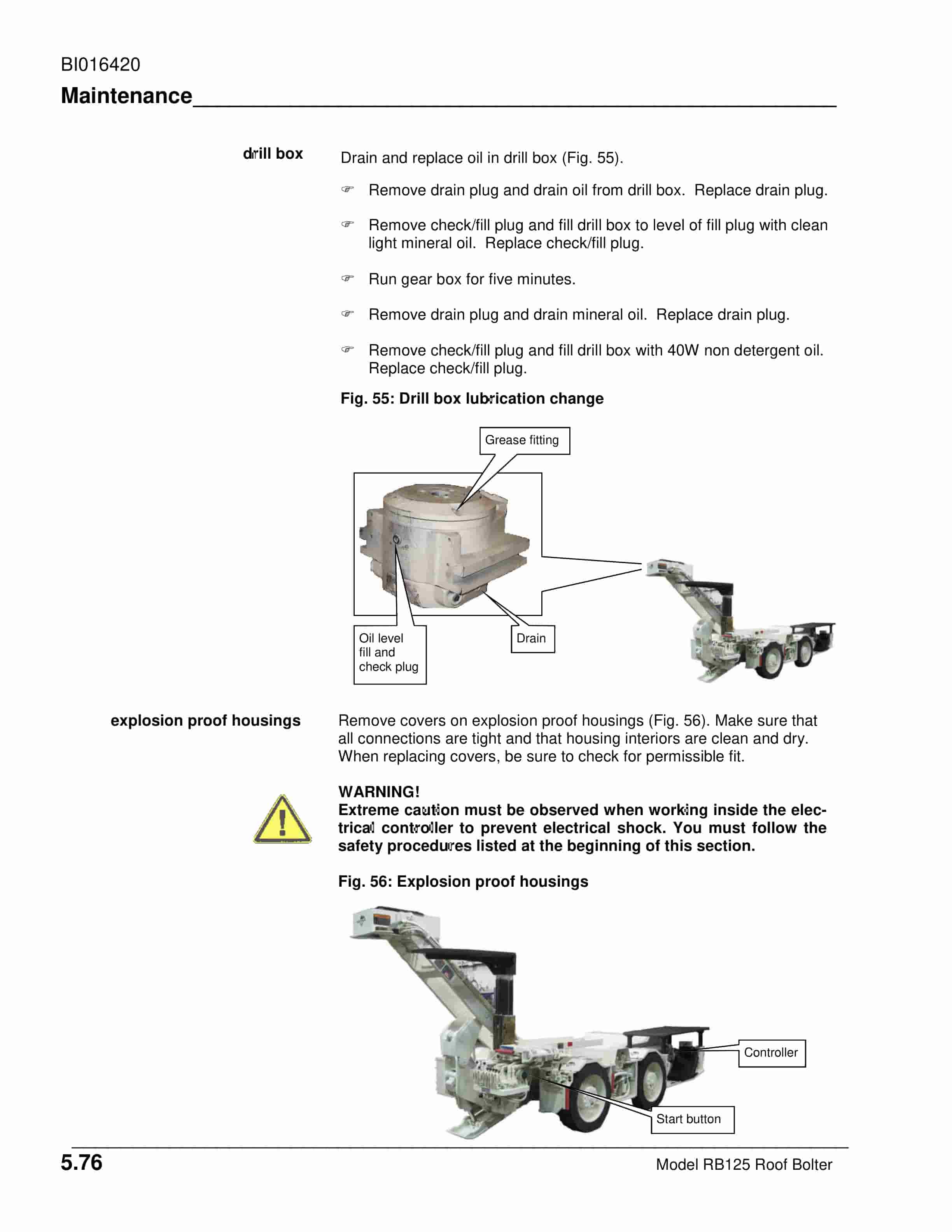 Caterpillar RB125 Roof Bolter Operation And Maintenance Manual BI016420-3