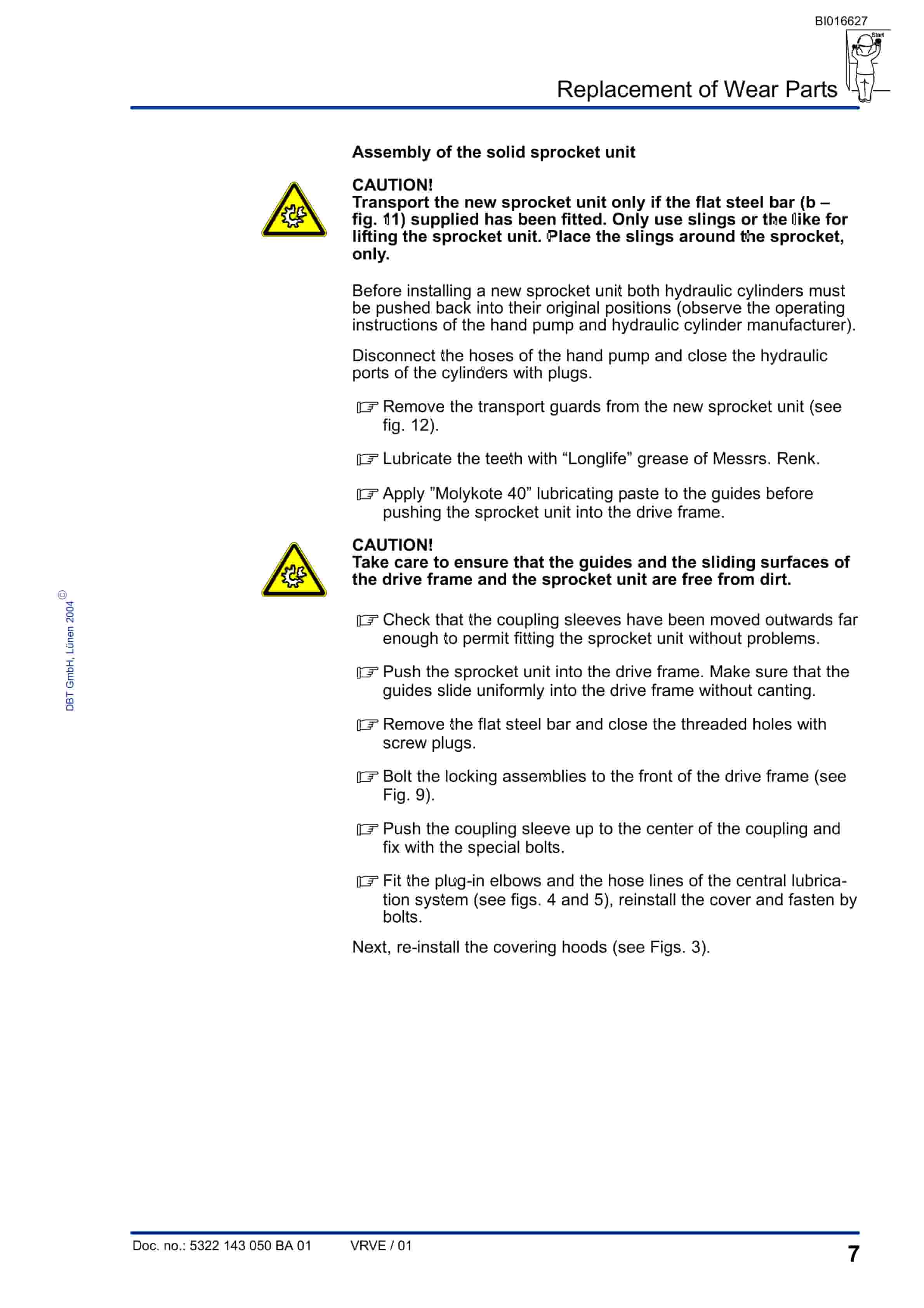 Caterpillar Replacement Of Wear Parts MRHS-65 Operation And Maintenance Manual BI016627-3