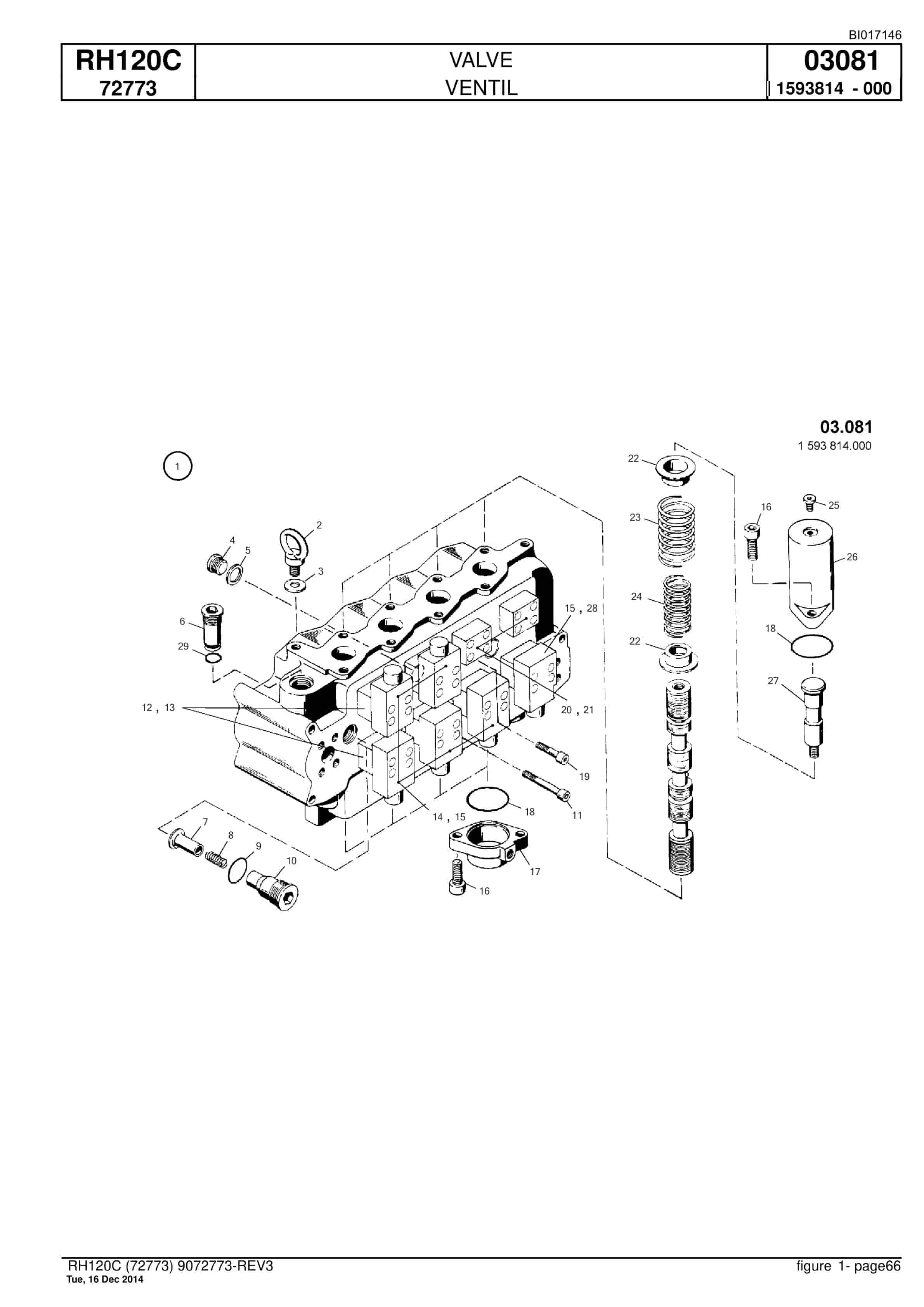 Caterpillar RH120C FS Hydraulic Shovel Spare Parts Manual BI017146-2