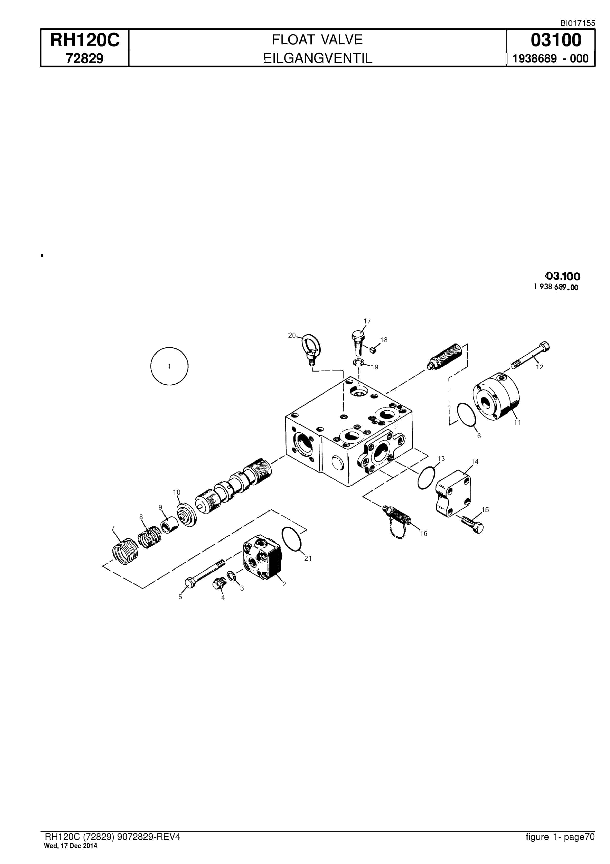 Caterpillar RH120C FS Hydraulic Shovel Spare Parts Manual BI017155-2