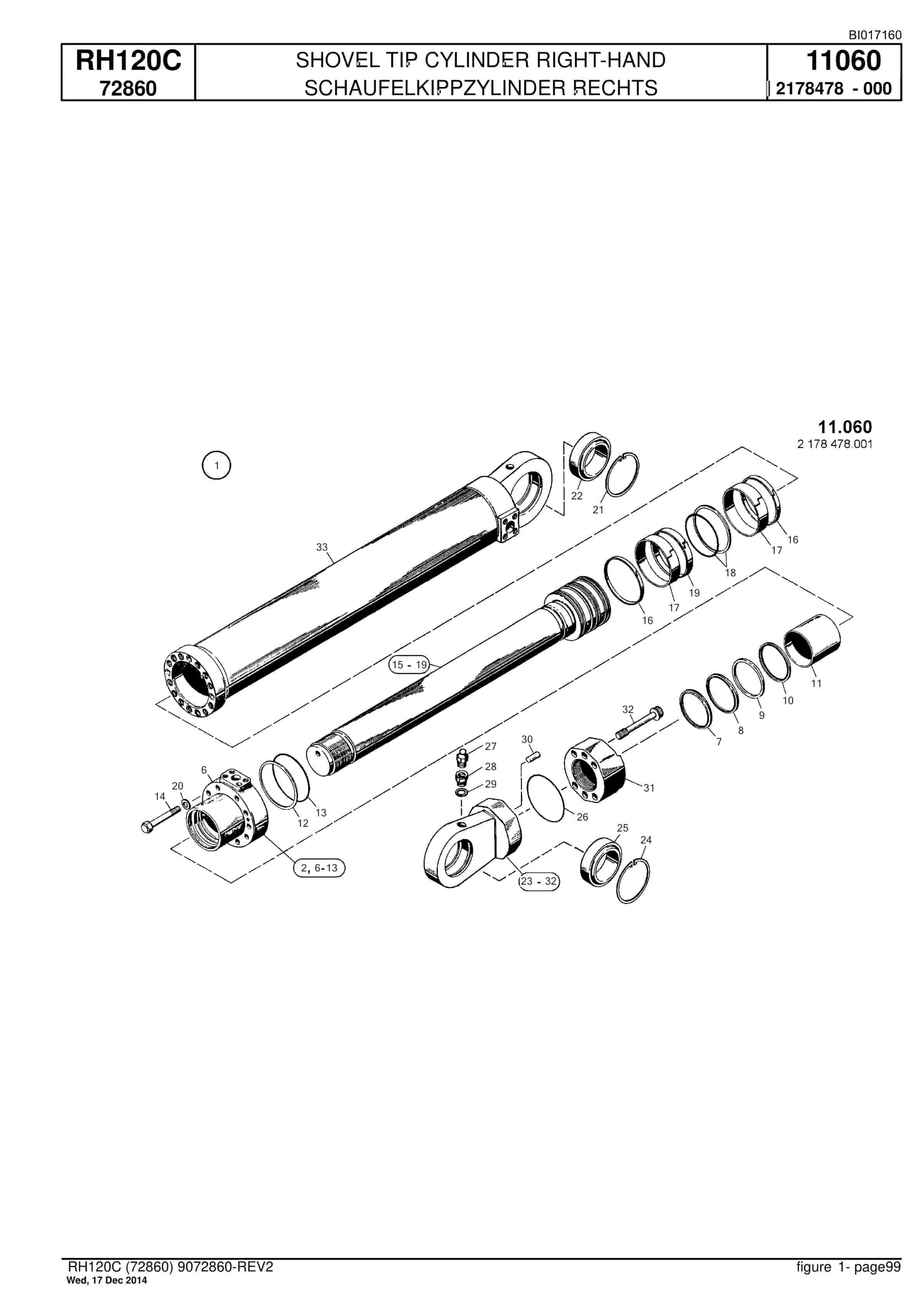 Caterpillar RH120C FS Hydraulic Shovel Spare Parts Manual BI017160-3