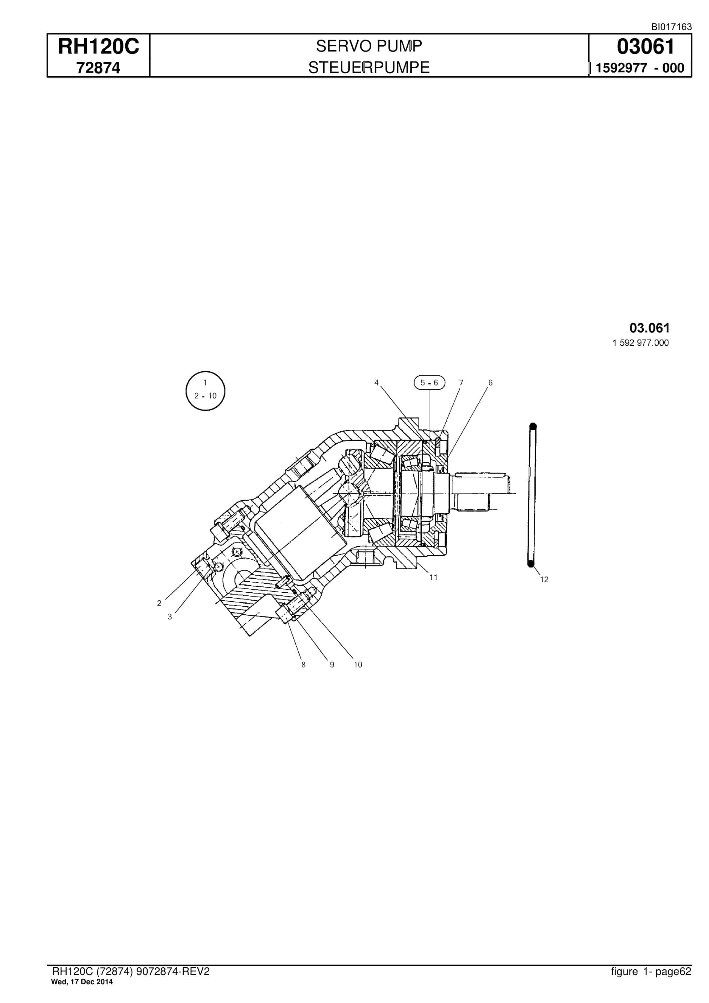 Caterpillar RH120C FS Hydraulic Shovel Spare Parts Manual BI017163-2
