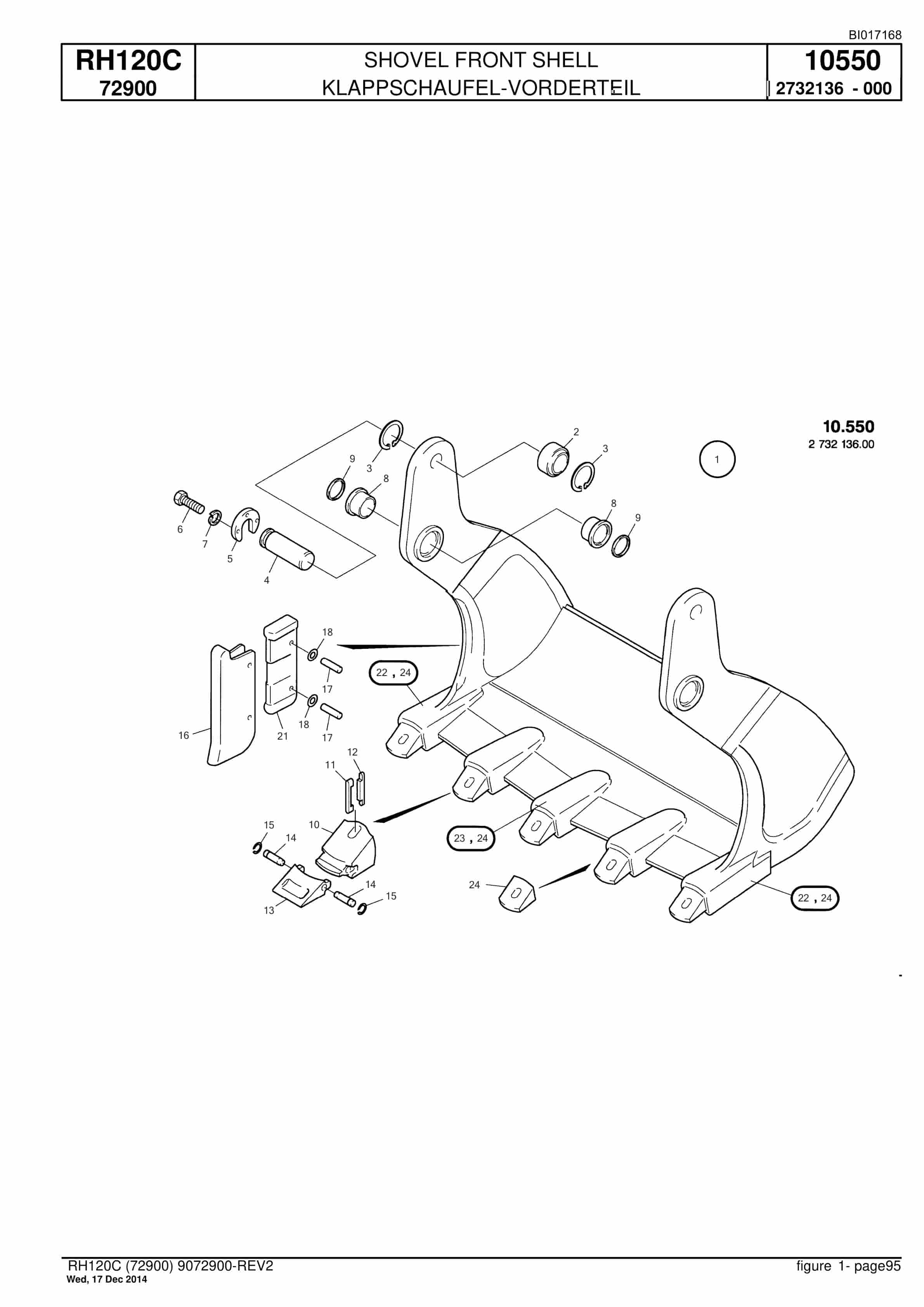 Caterpillar RH120C FS Hydraulic Shovel Spare Parts Manual BI017168-3