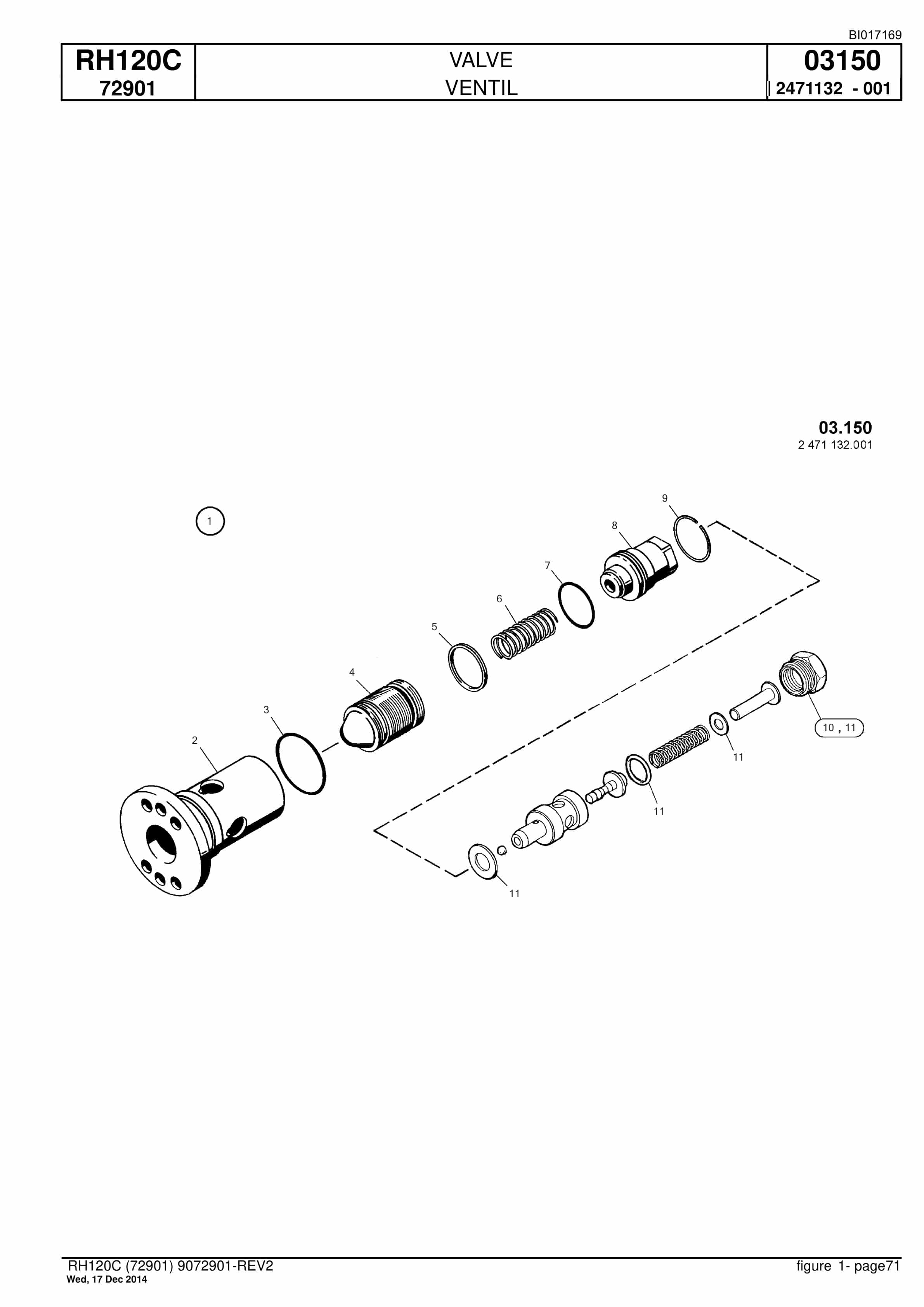 Caterpillar RH120C FS Hydraulic Shovel Spare Parts Manual BI017169-2
