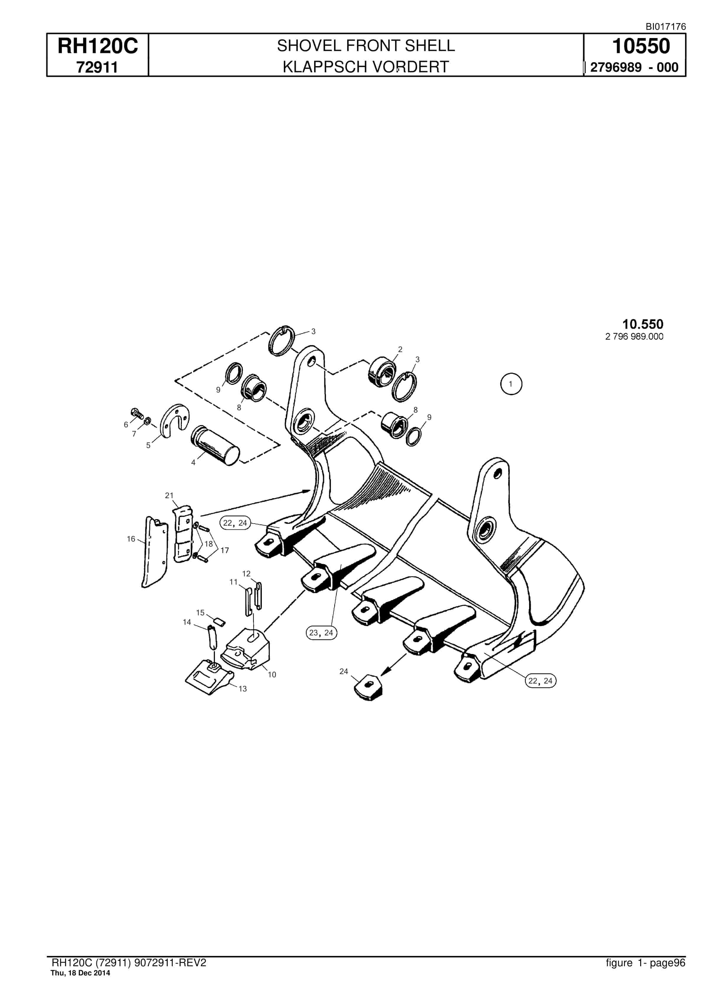 Caterpillar RH120C FS Hydraulic Shovel Spare Parts Manual BI017176-3