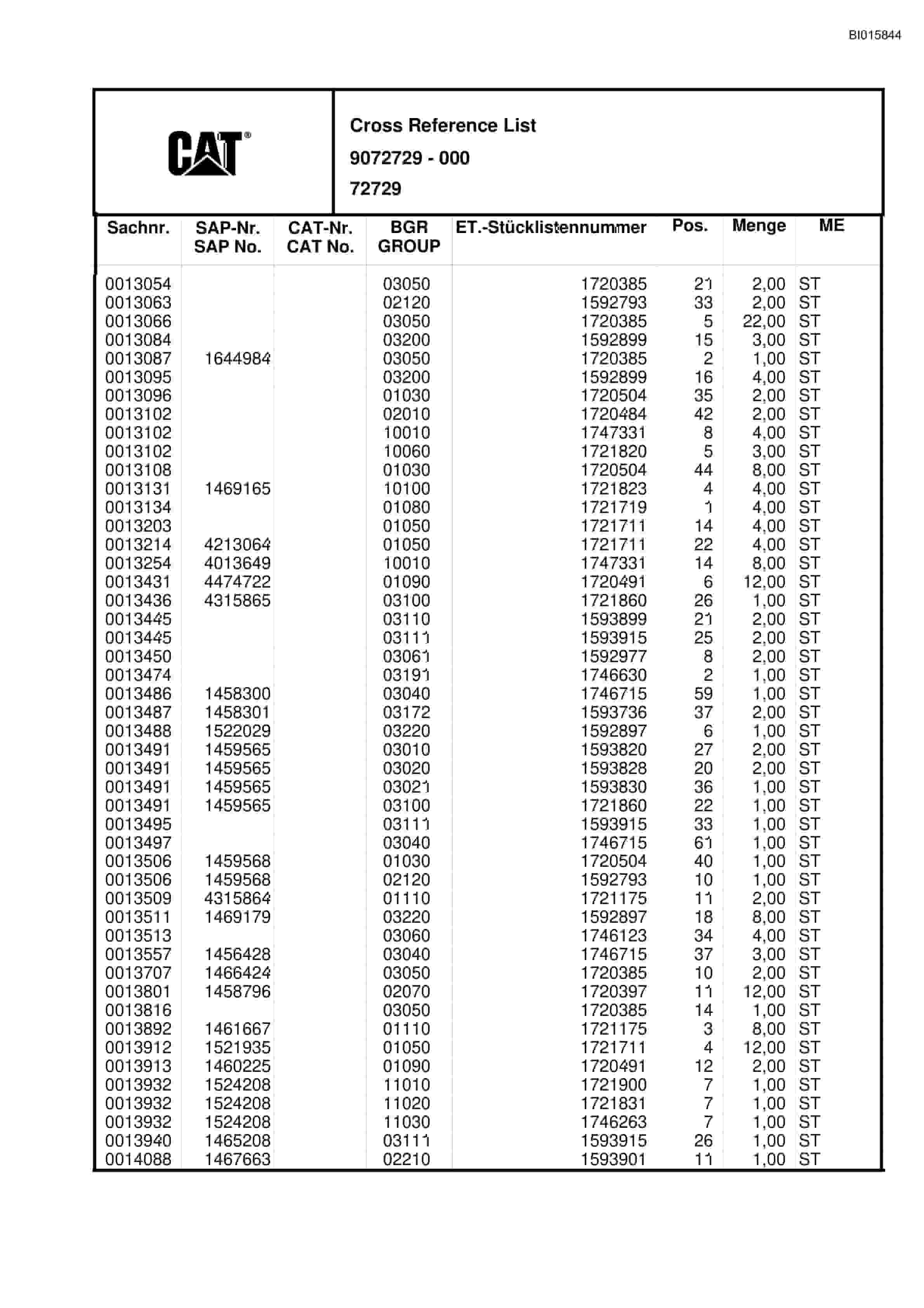 Caterpillar RH120C Hydraulic Shovel Spare Parts Manual BI015844-4
