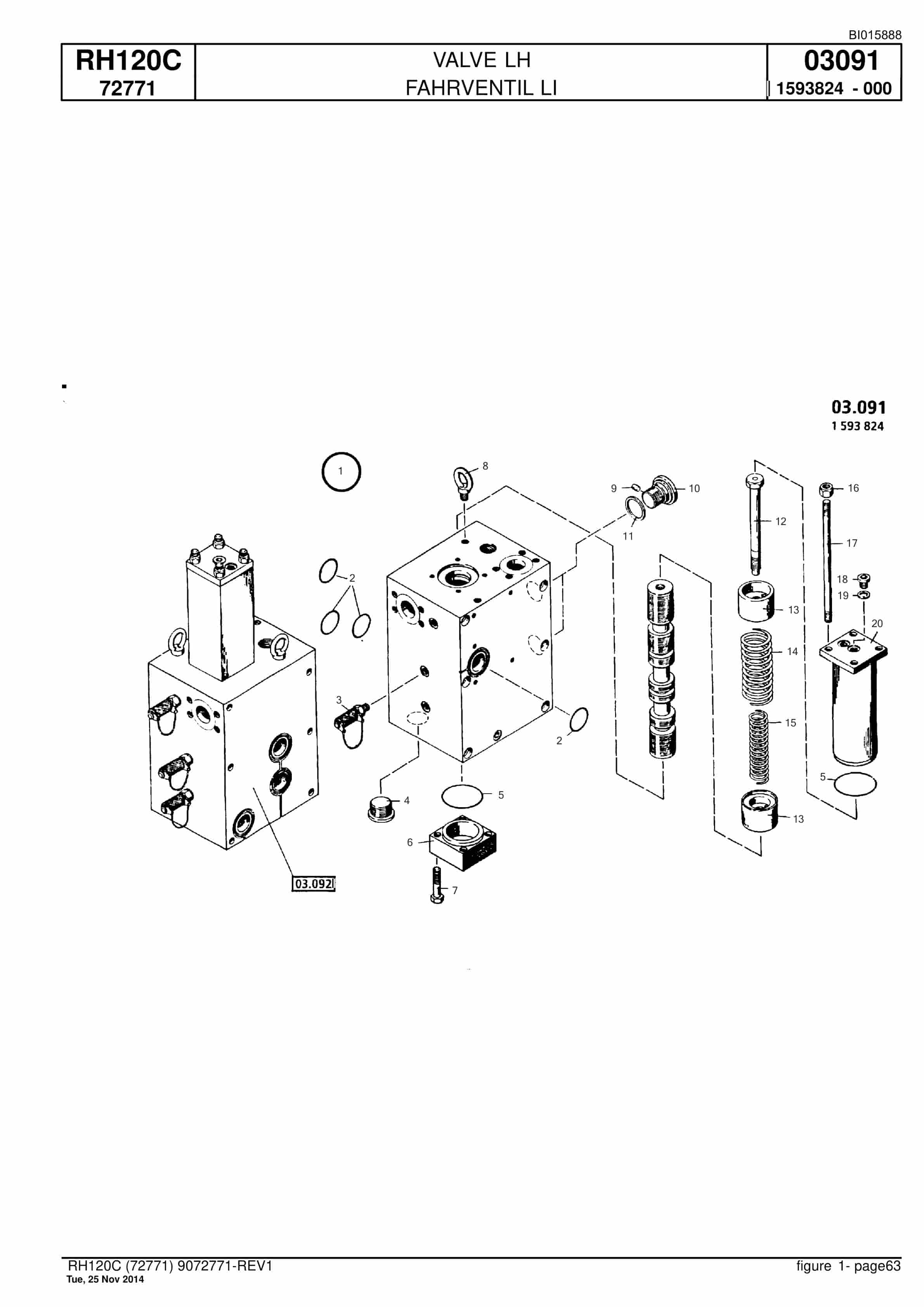 Caterpillar RH120C Hydraulic Shovel Spare Parts Manual BI015888-2