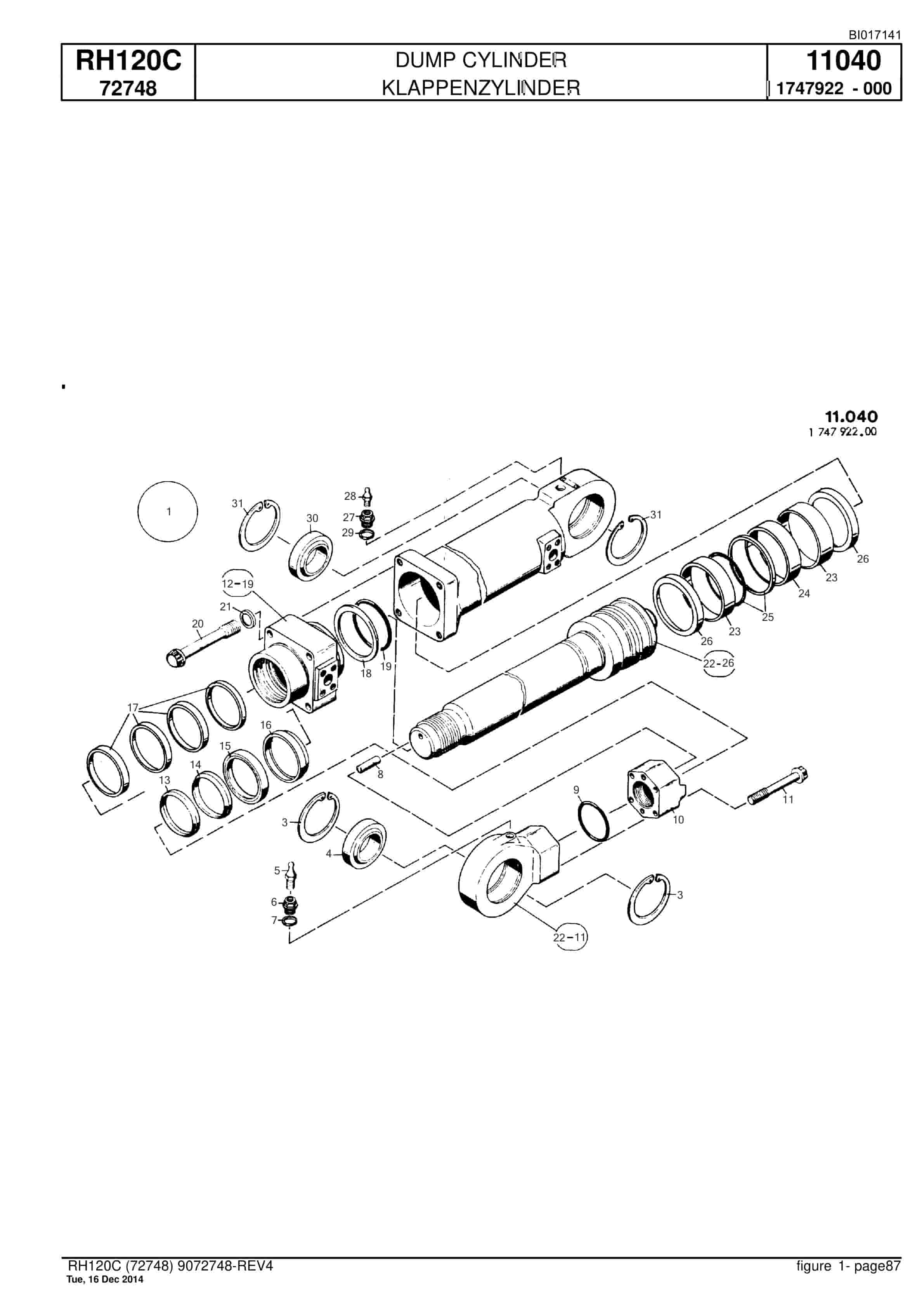 Caterpillar RH120C Hydraulic Shovel Spare Parts Manual BI017141-3