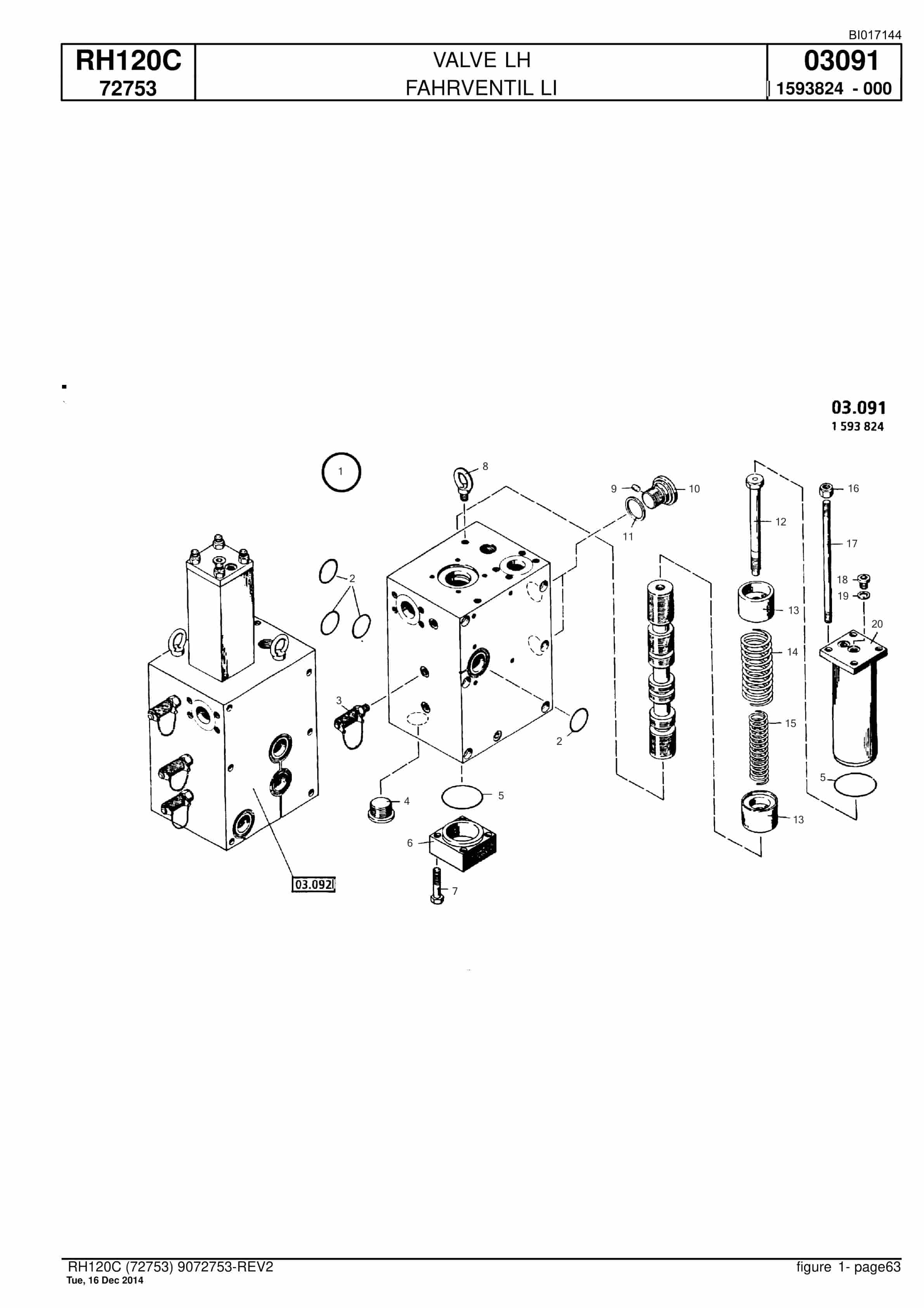 Caterpillar RH120C Hydraulic Shovel Spare Parts Manual BI017144-2